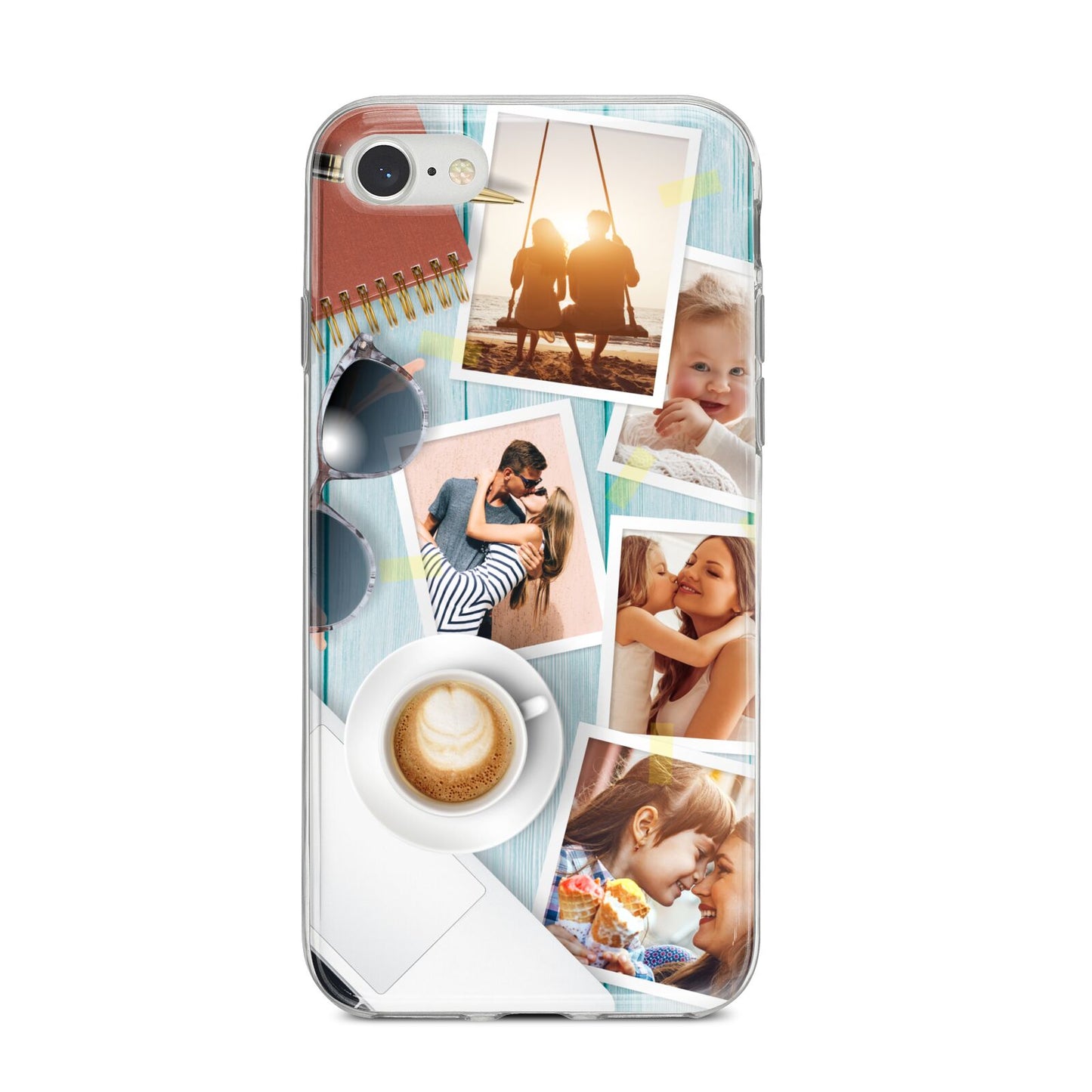 Cafe Scene Photo Montage Upload iPhone 8 Bumper Case on Silver iPhone