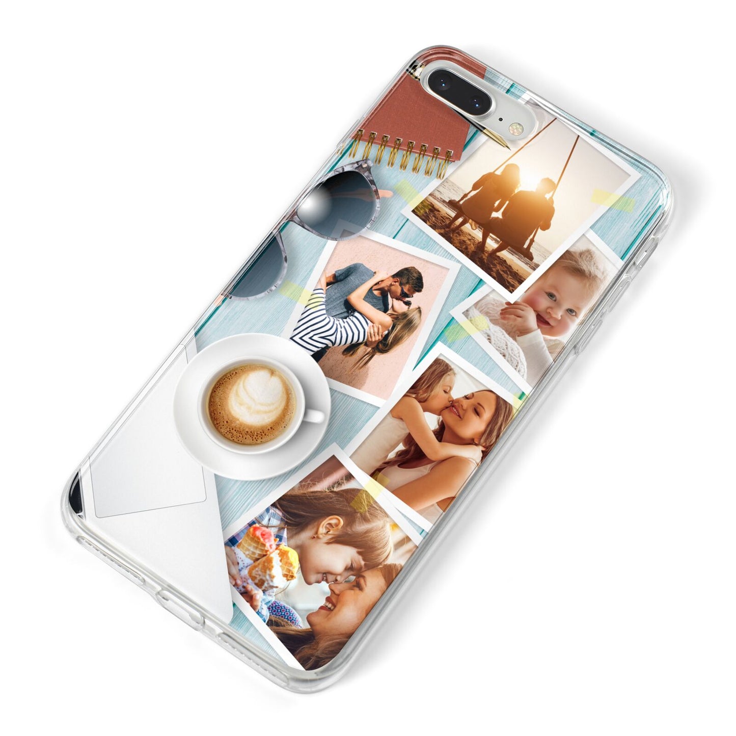 Cafe Scene Photo Montage Upload iPhone 8 Plus Bumper Case on Silver iPhone Alternative Image