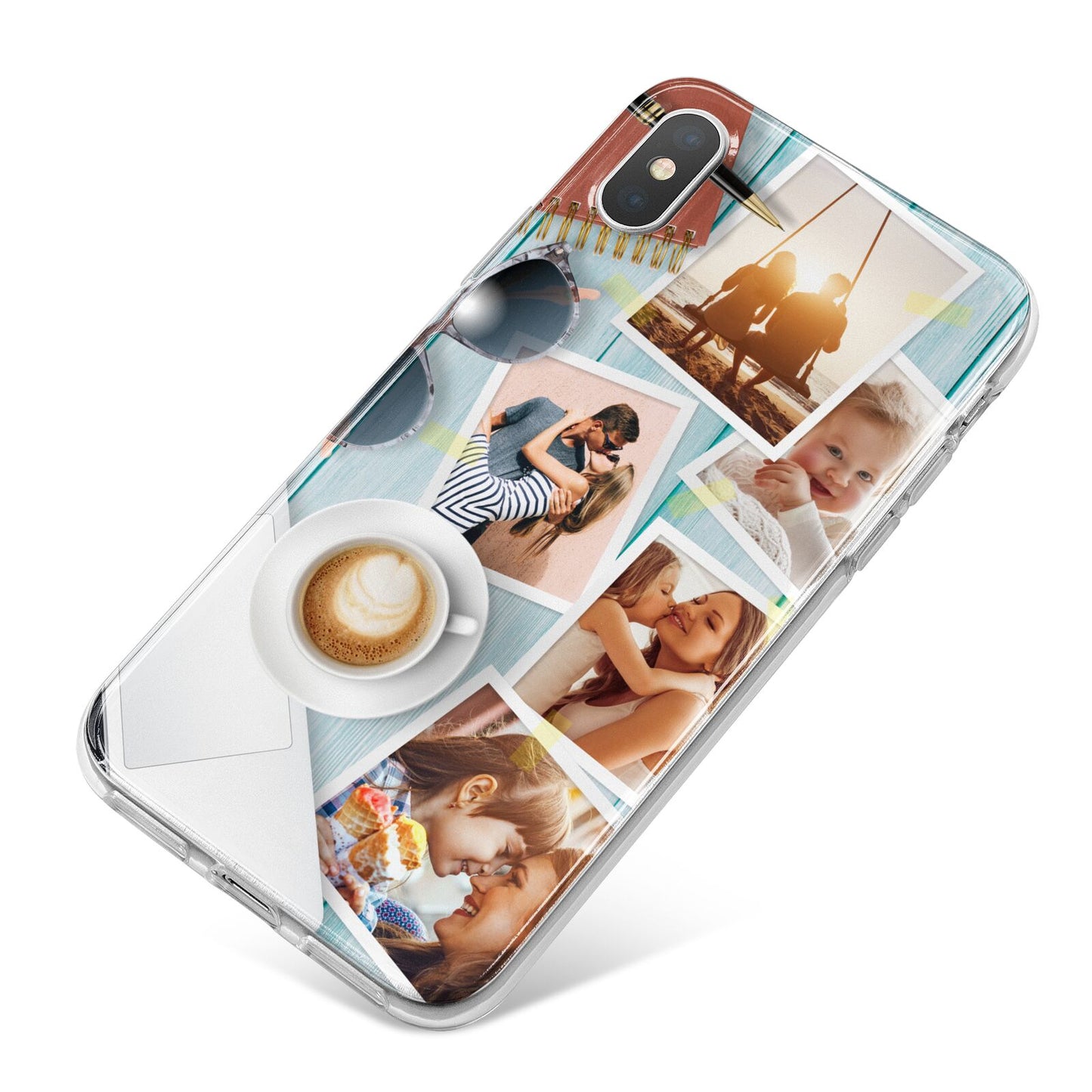 Cafe Scene Photo Montage Upload iPhone X Bumper Case on Silver iPhone