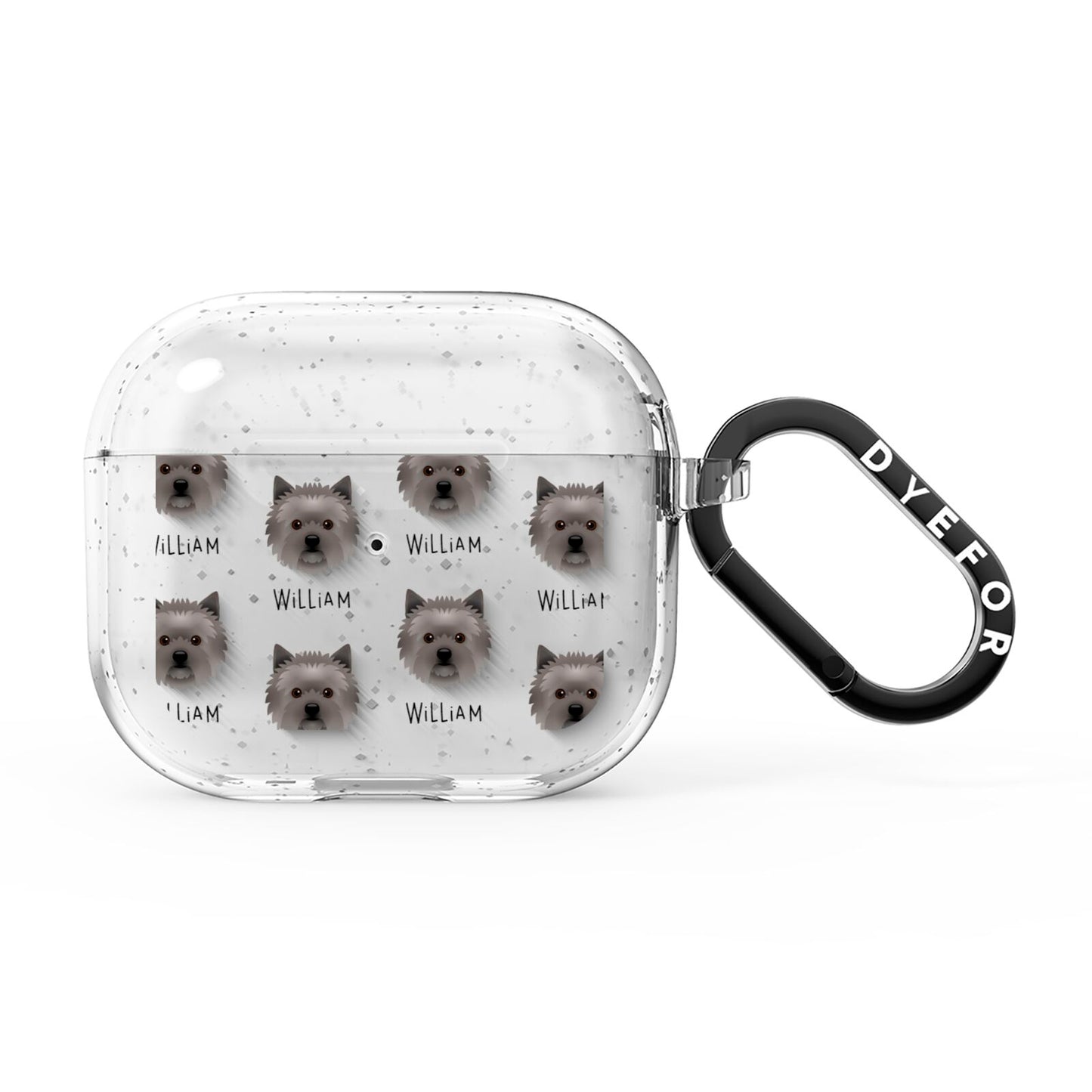 Cairn Terrier Icon with Name AirPods Glitter Case 3rd Gen