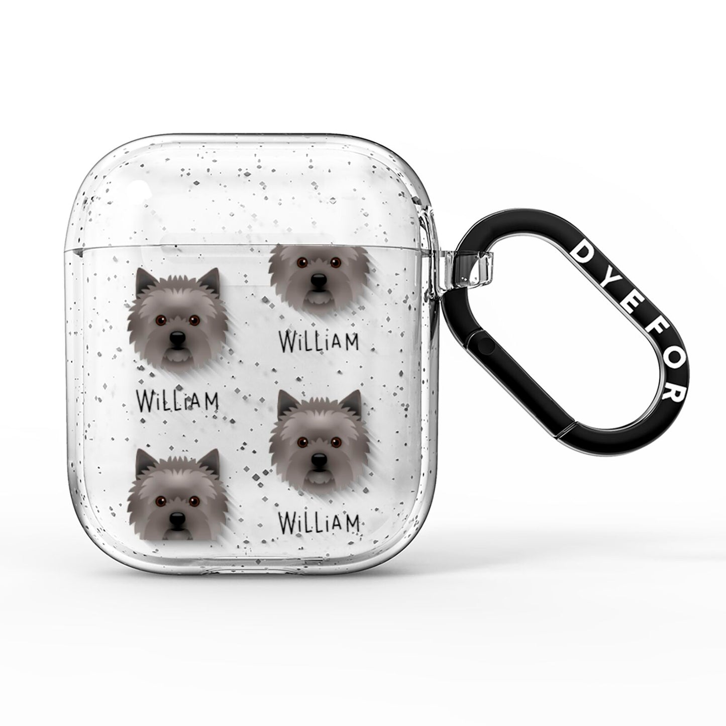 Cairn Terrier Icon with Name AirPods Glitter Case