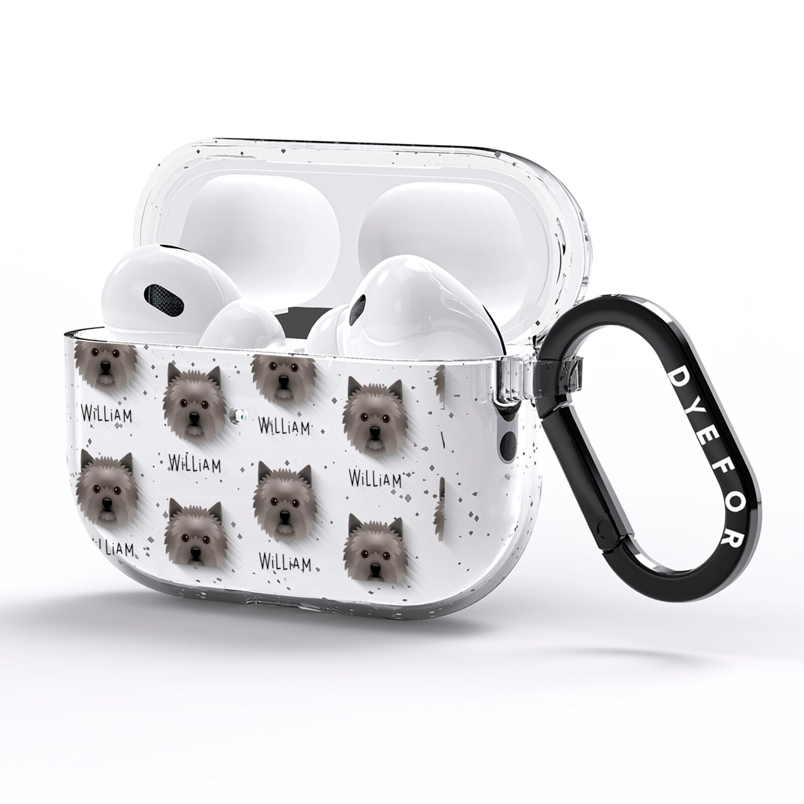 Cairn Terrier Icon with Name AirPods Pro Glitter Case Side Image