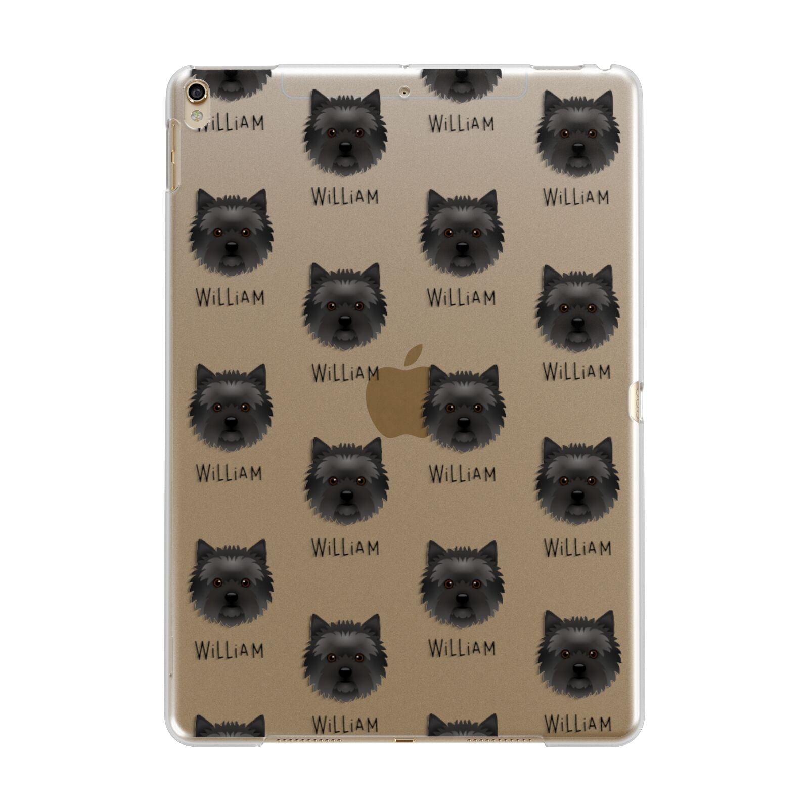 Cairn Terrier Icon with Name Apple iPad Gold Case