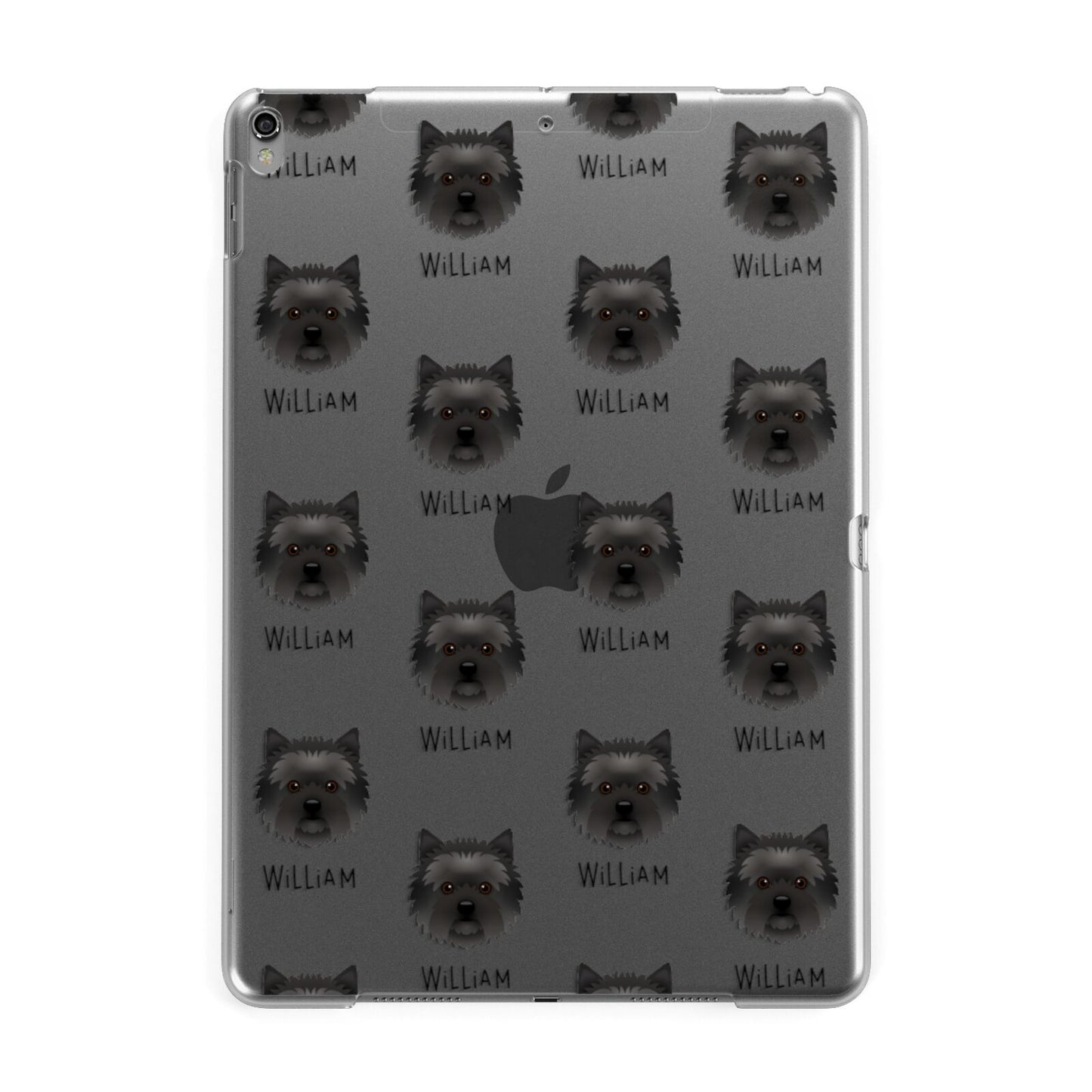 Cairn Terrier Icon with Name Apple iPad Grey Case