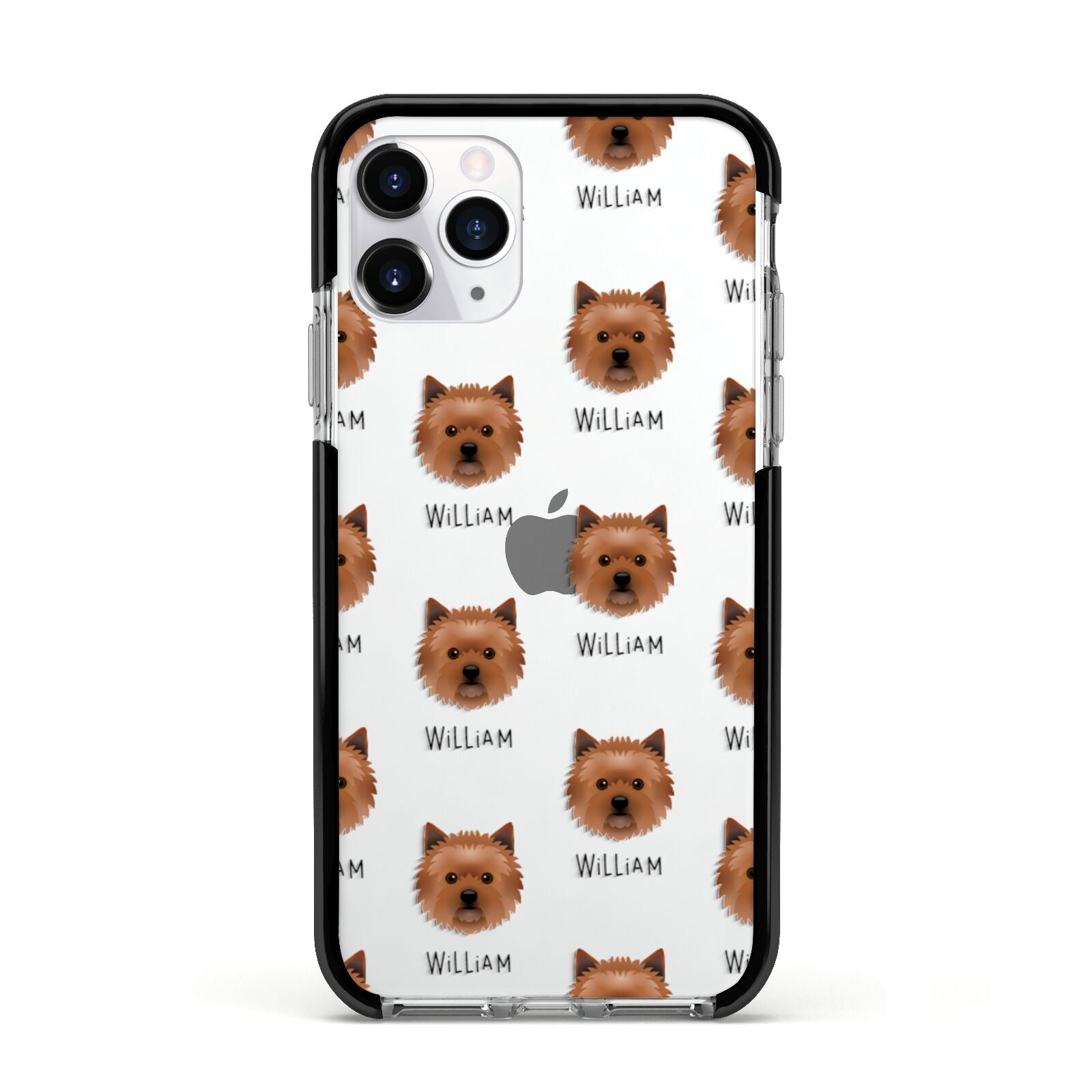Cairn Terrier Icon with Name Apple iPhone 11 Pro in Silver with Black Impact Case
