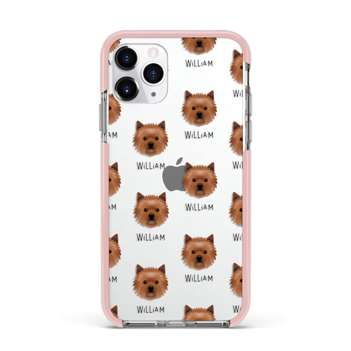 Cairn Terrier Icon with Name Apple iPhone 11 Pro in Silver with Pink Impact Case