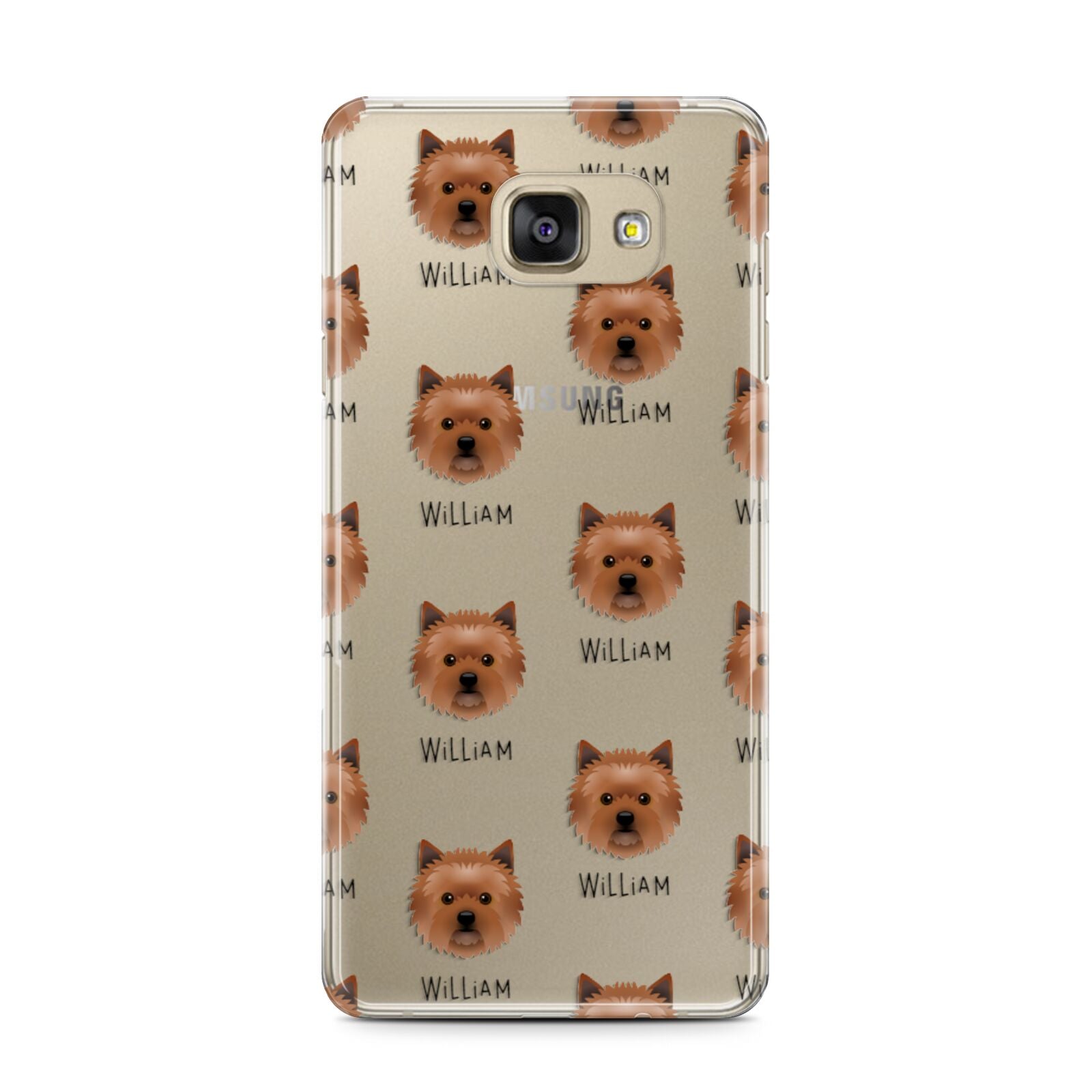 Cairn Terrier Icon with Name Samsung Galaxy A7 2016 Case on gold phone