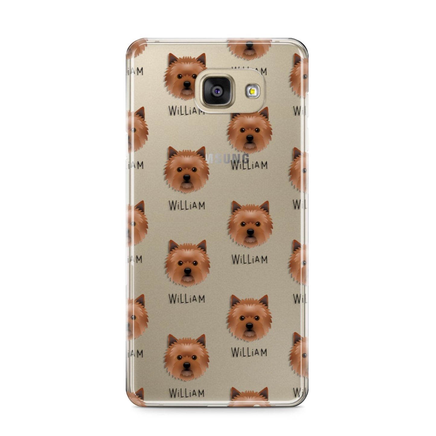 Cairn Terrier Icon with Name Samsung Galaxy A9 2016 Case on gold phone