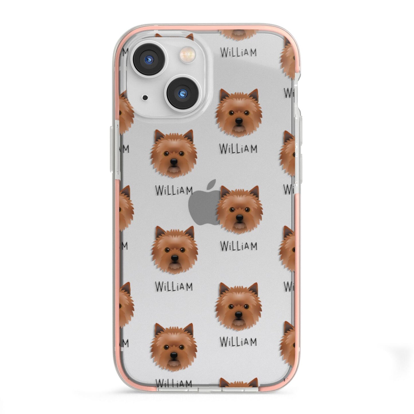 Cairn Terrier Icon with Name iPhone 13 Mini TPU Impact Case with Pink Edges