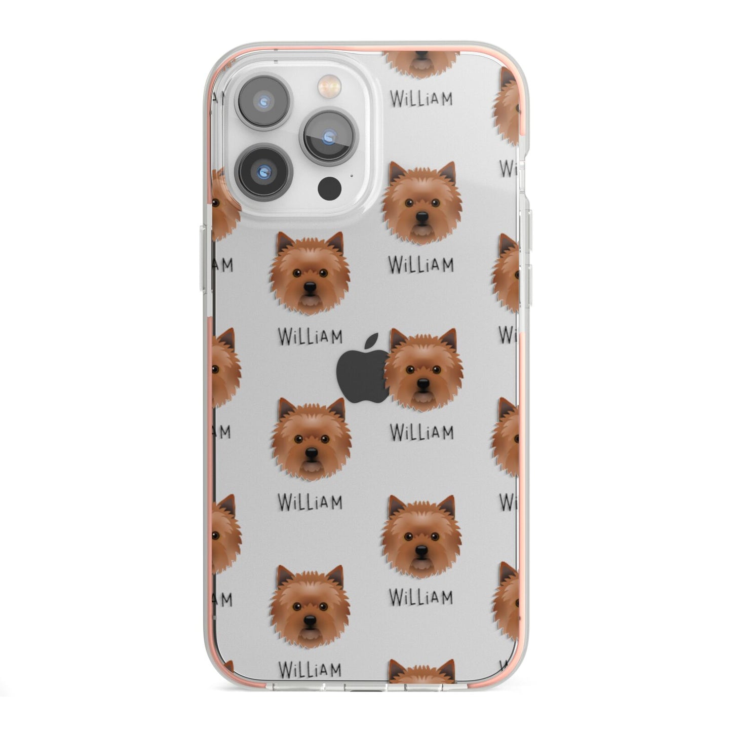 Cairn Terrier Icon with Name iPhone 13 Pro Max TPU Impact Case with Pink Edges