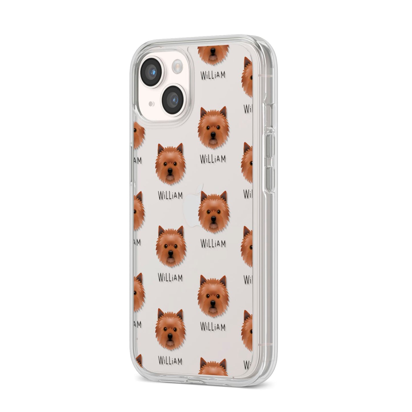 Cairn Terrier Icon with Name iPhone 14 Clear Tough Case Starlight Angled Image