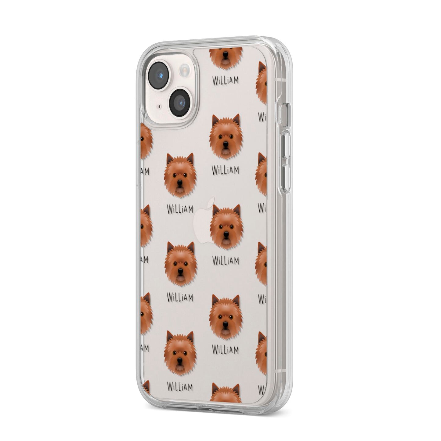 Cairn Terrier Icon with Name iPhone 14 Plus Clear Tough Case Starlight Angled Image