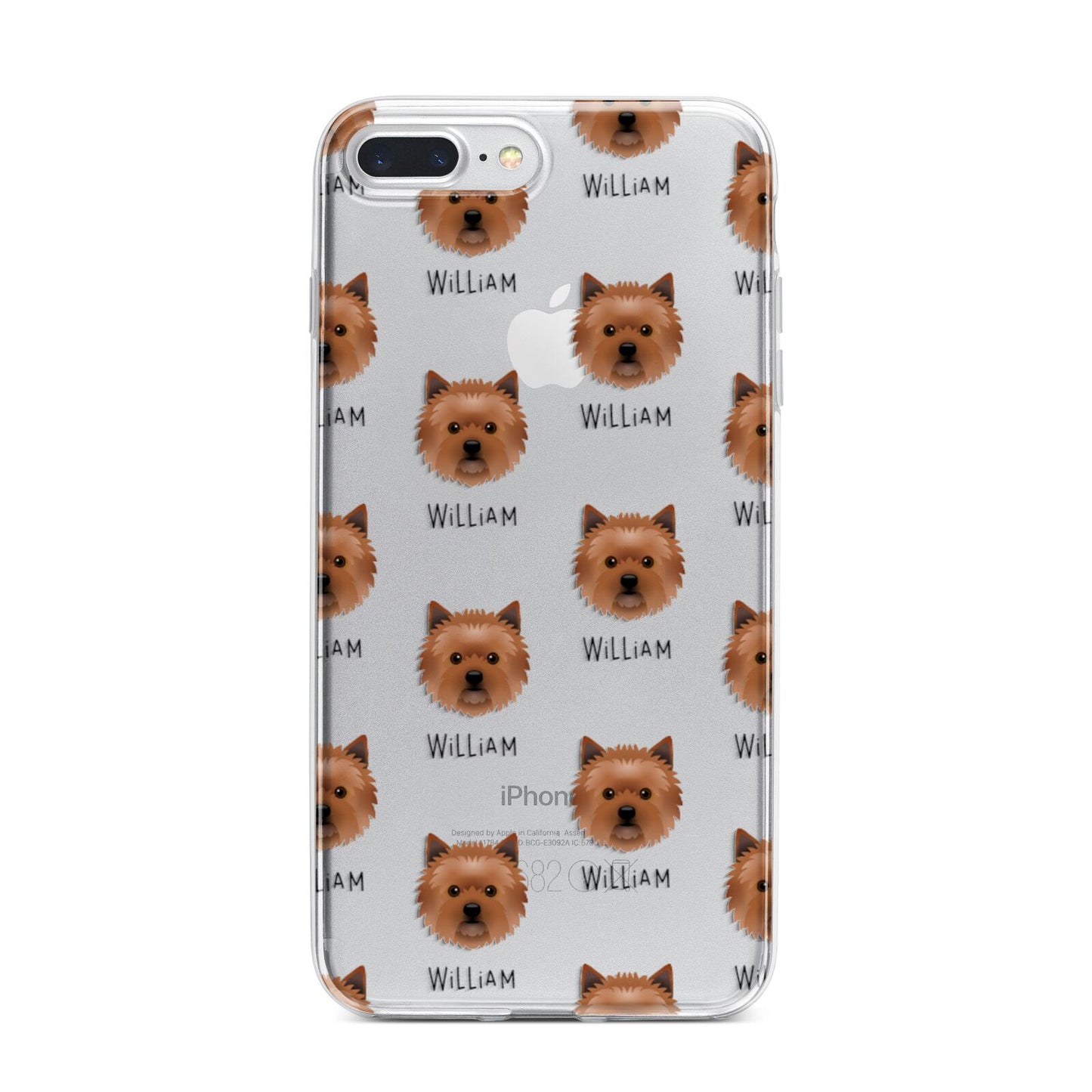 Cairn Terrier Icon with Name iPhone 7 Plus Bumper Case on Silver iPhone