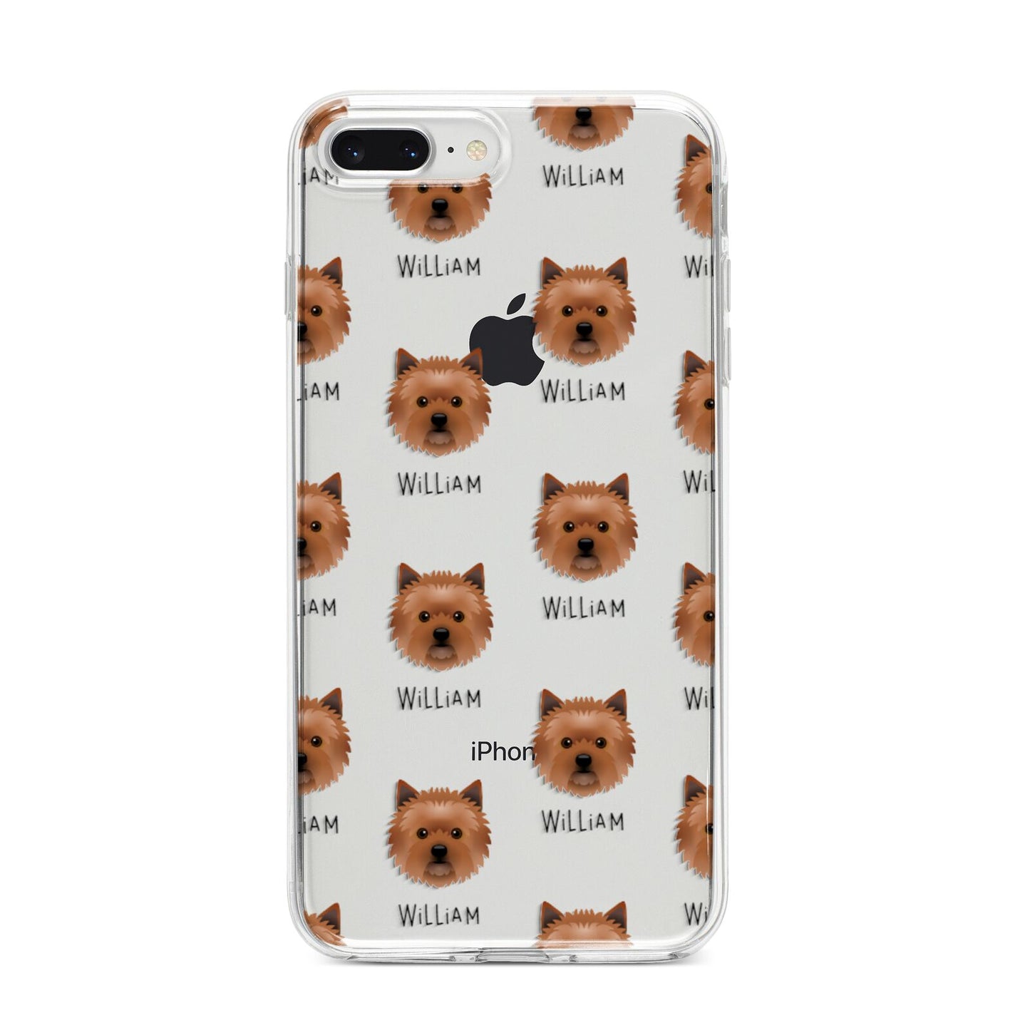 Cairn Terrier Icon with Name iPhone 8 Plus Bumper Case on Silver iPhone