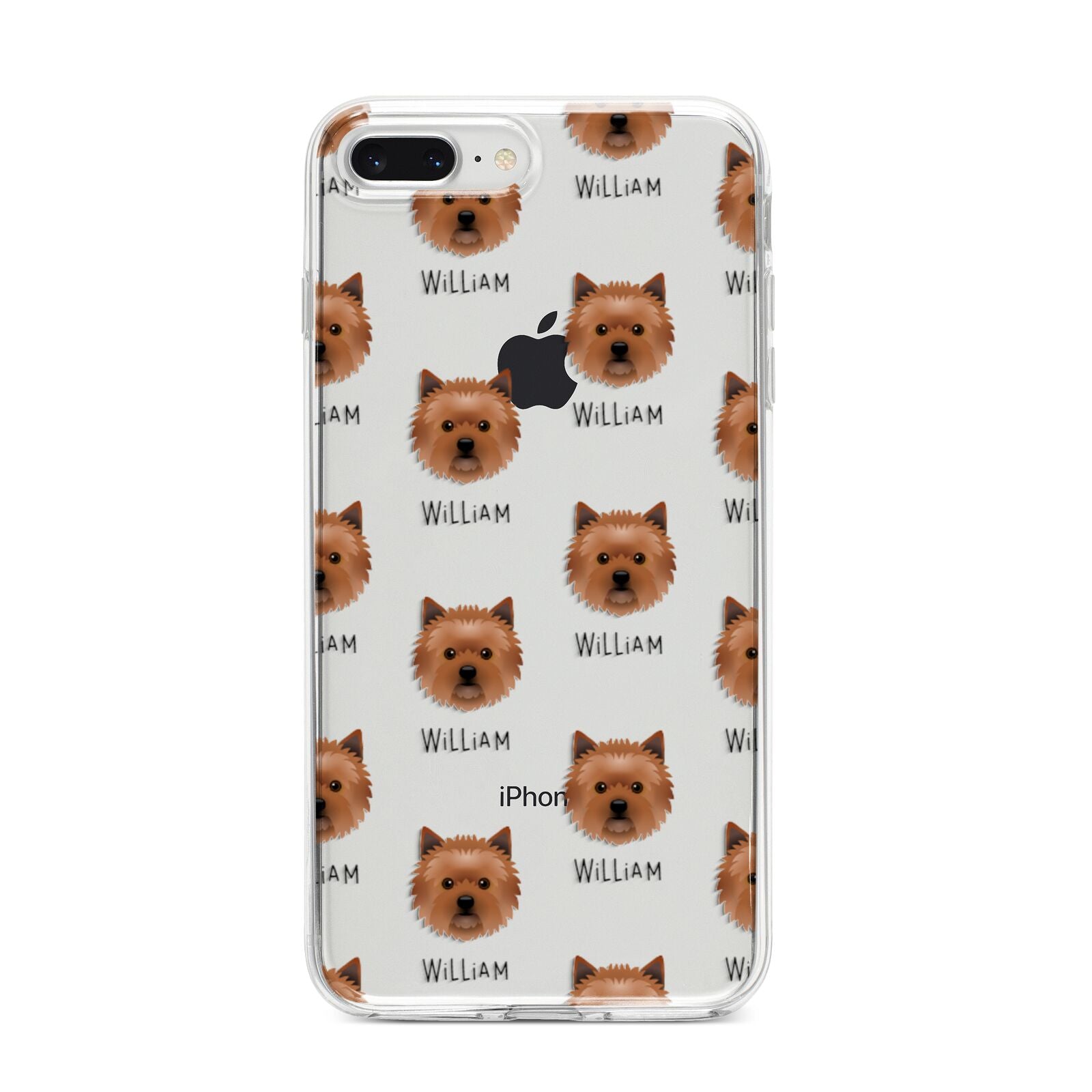 Cairn Terrier Icon with Name iPhone 8 Plus Bumper Case on Silver iPhone
