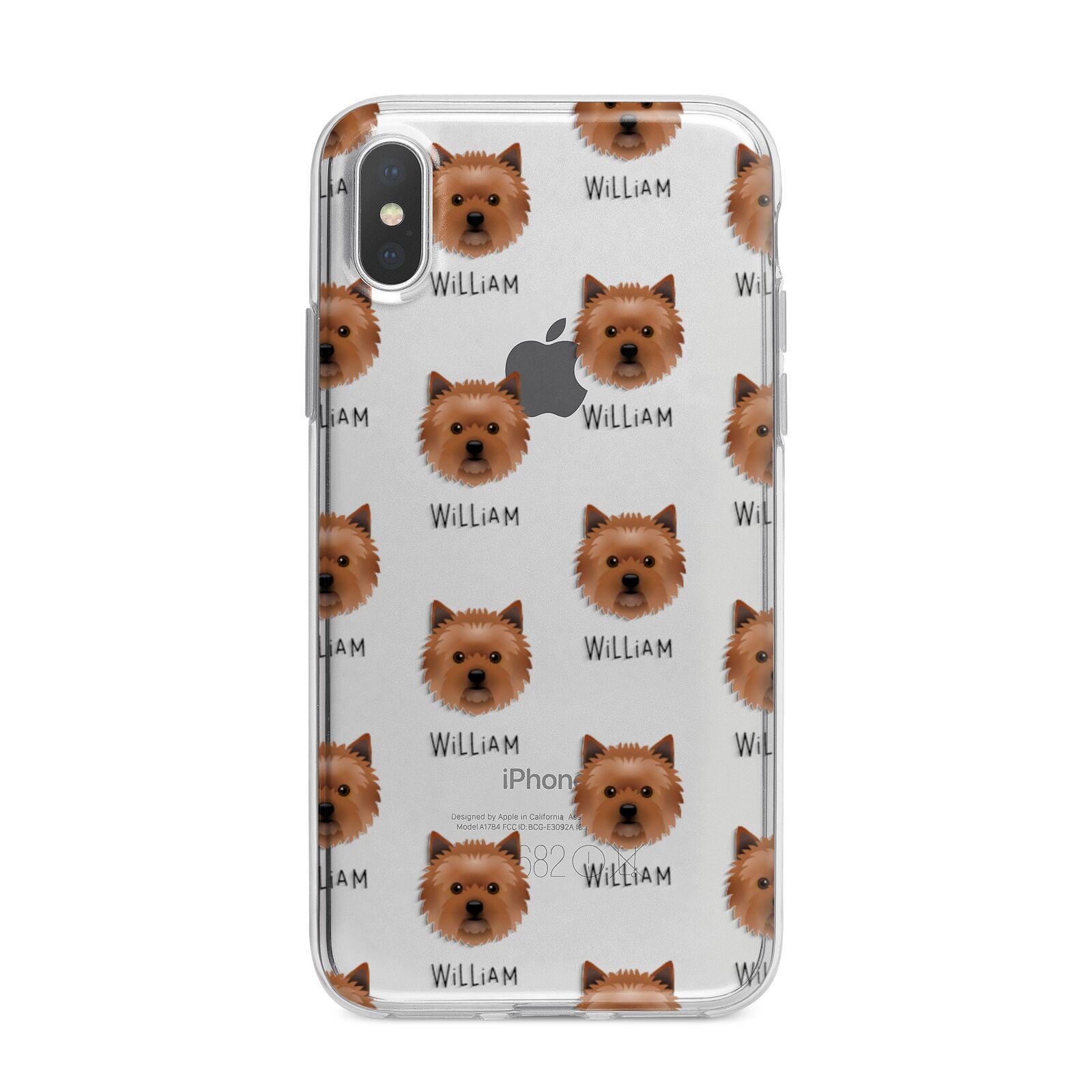 Cairn Terrier Icon with Name iPhone X Bumper Case on Silver iPhone Alternative Image 1