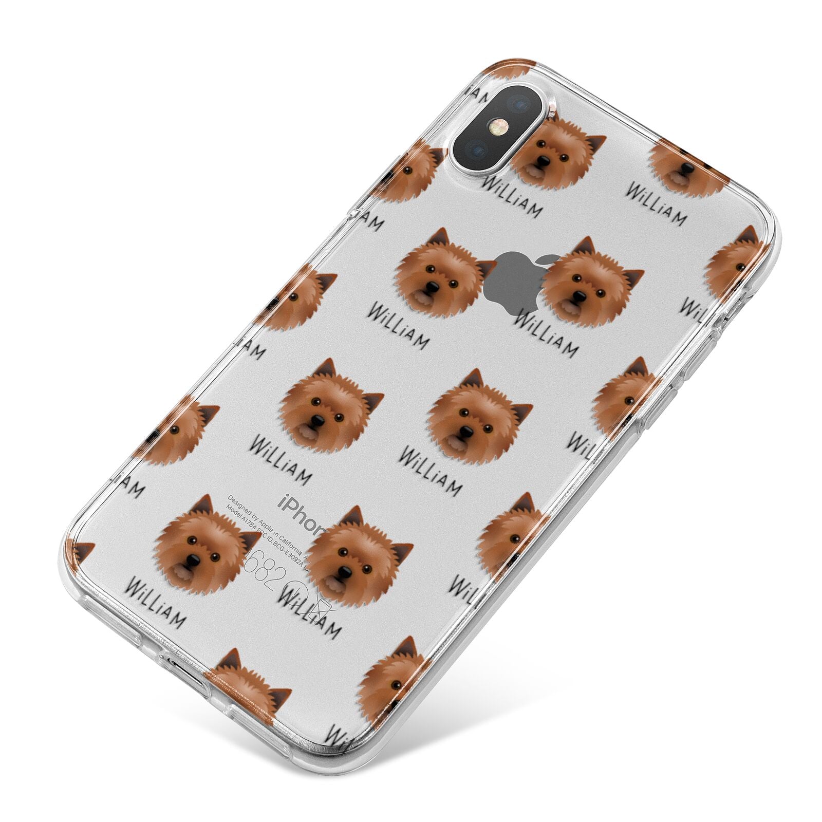 Cairn Terrier Icon with Name iPhone X Bumper Case on Silver iPhone