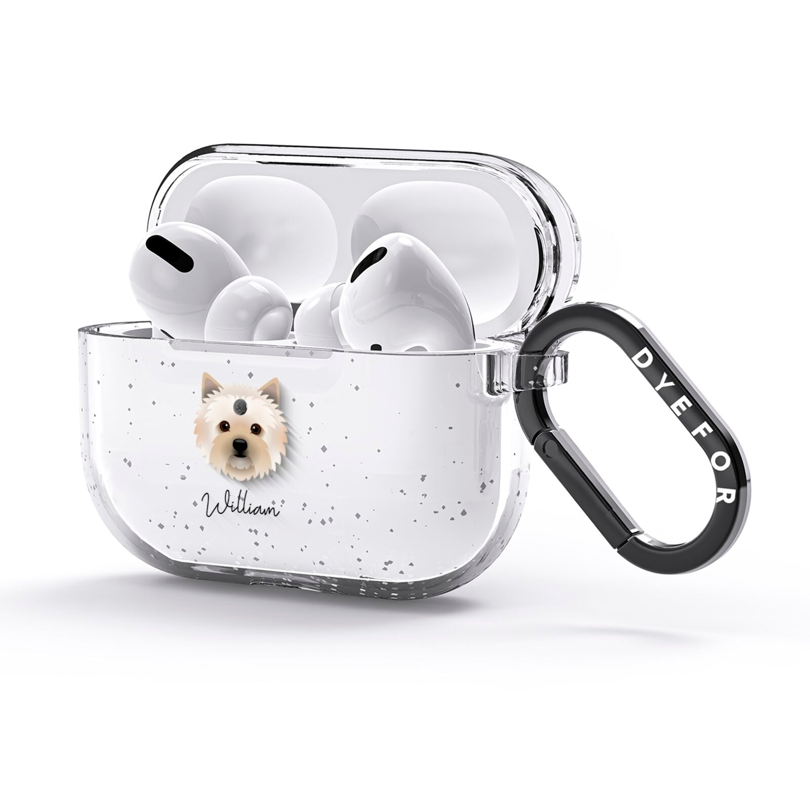 Cairn Terrier Personalised AirPods Glitter Case 3rd Gen Side Image