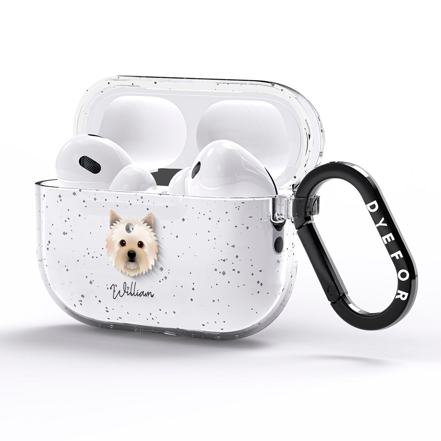 Cairn Terrier Personalised AirPods Pro Glitter Case Side Image