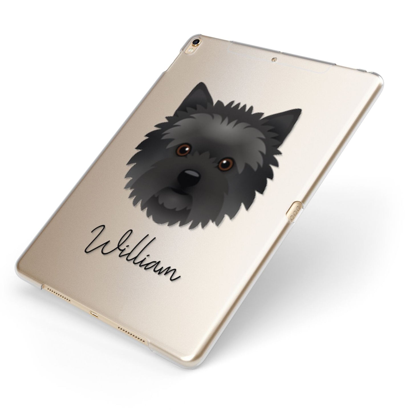 Cairn Terrier Personalised Apple iPad Case on Gold iPad Side View