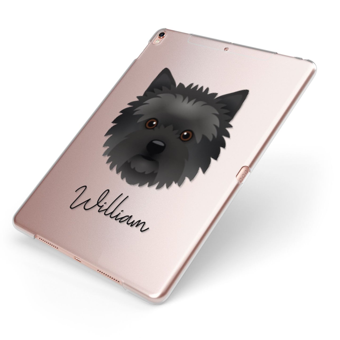 Cairn Terrier Personalised Apple iPad Case on Rose Gold iPad Side View