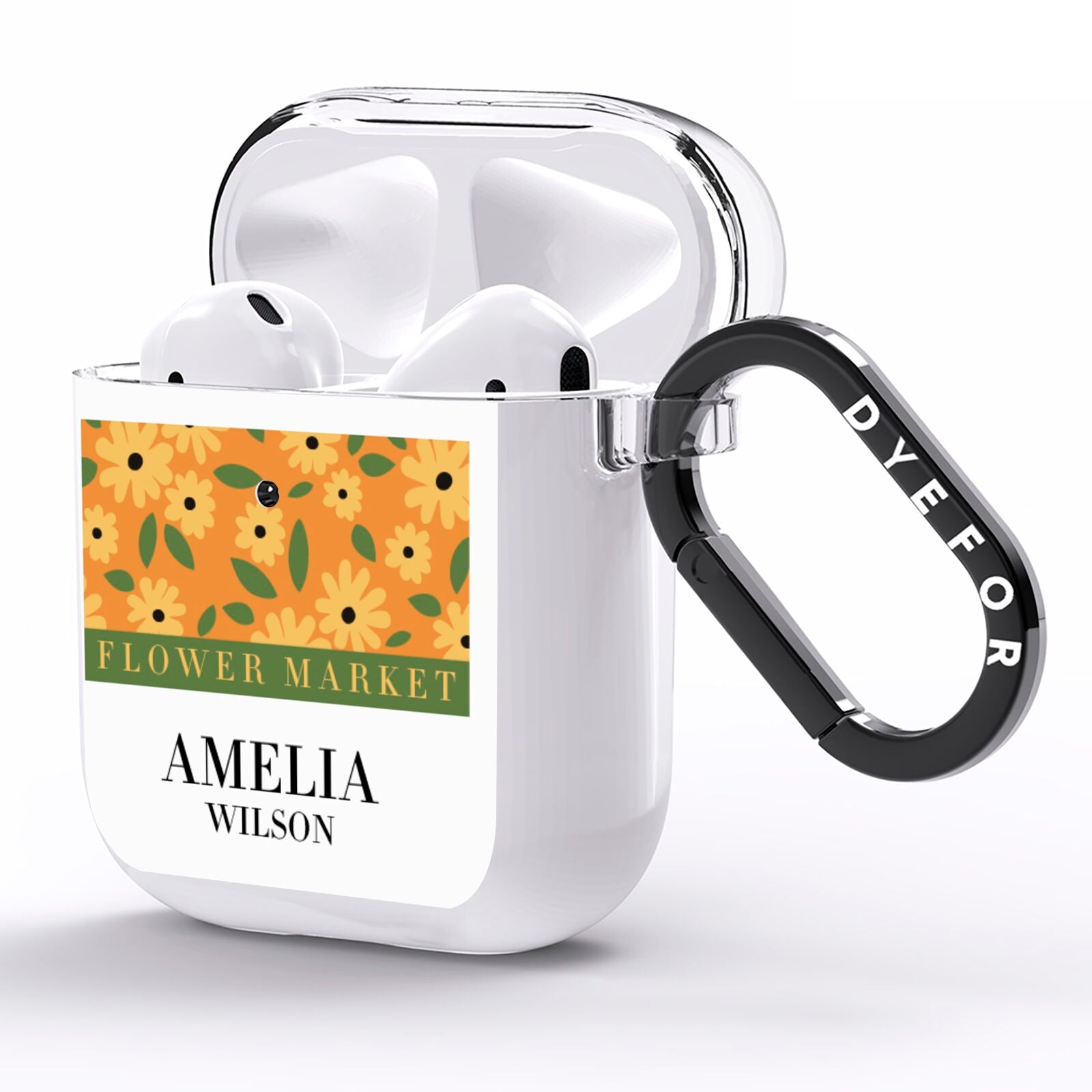 California Flower Market AirPods Clear Case Side Image