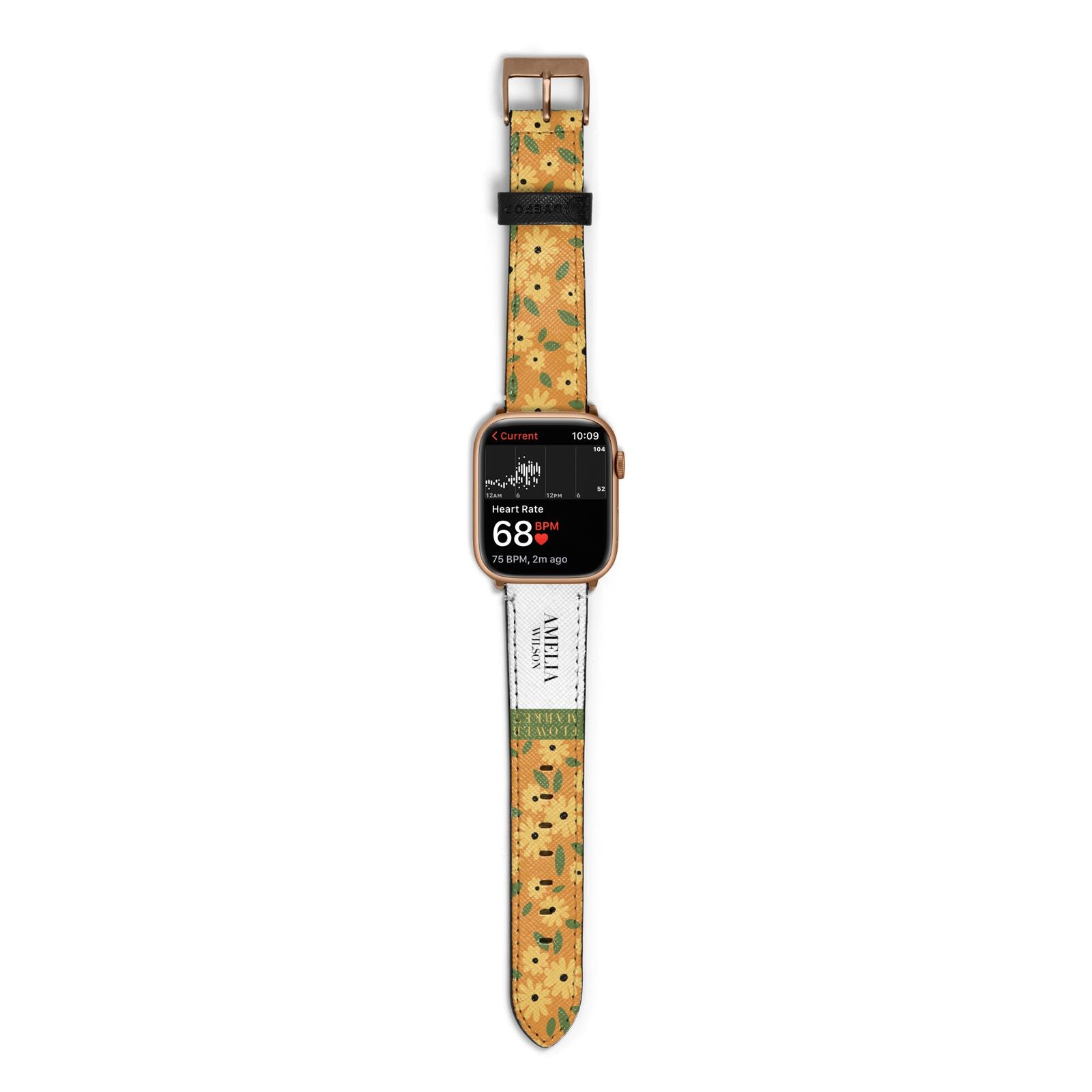 California Flower Market Apple Watch Strap Size 38mm with Gold Hardware