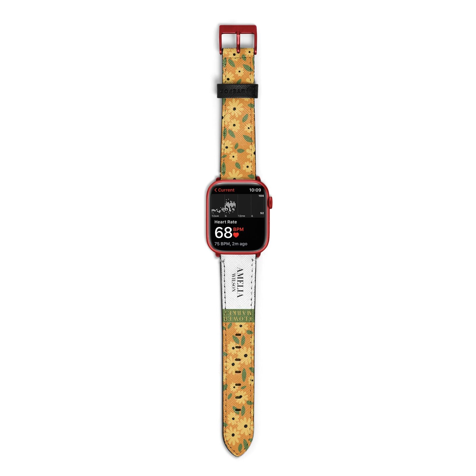 California Flower Market Apple Watch Strap Size 38mm with Red Hardware