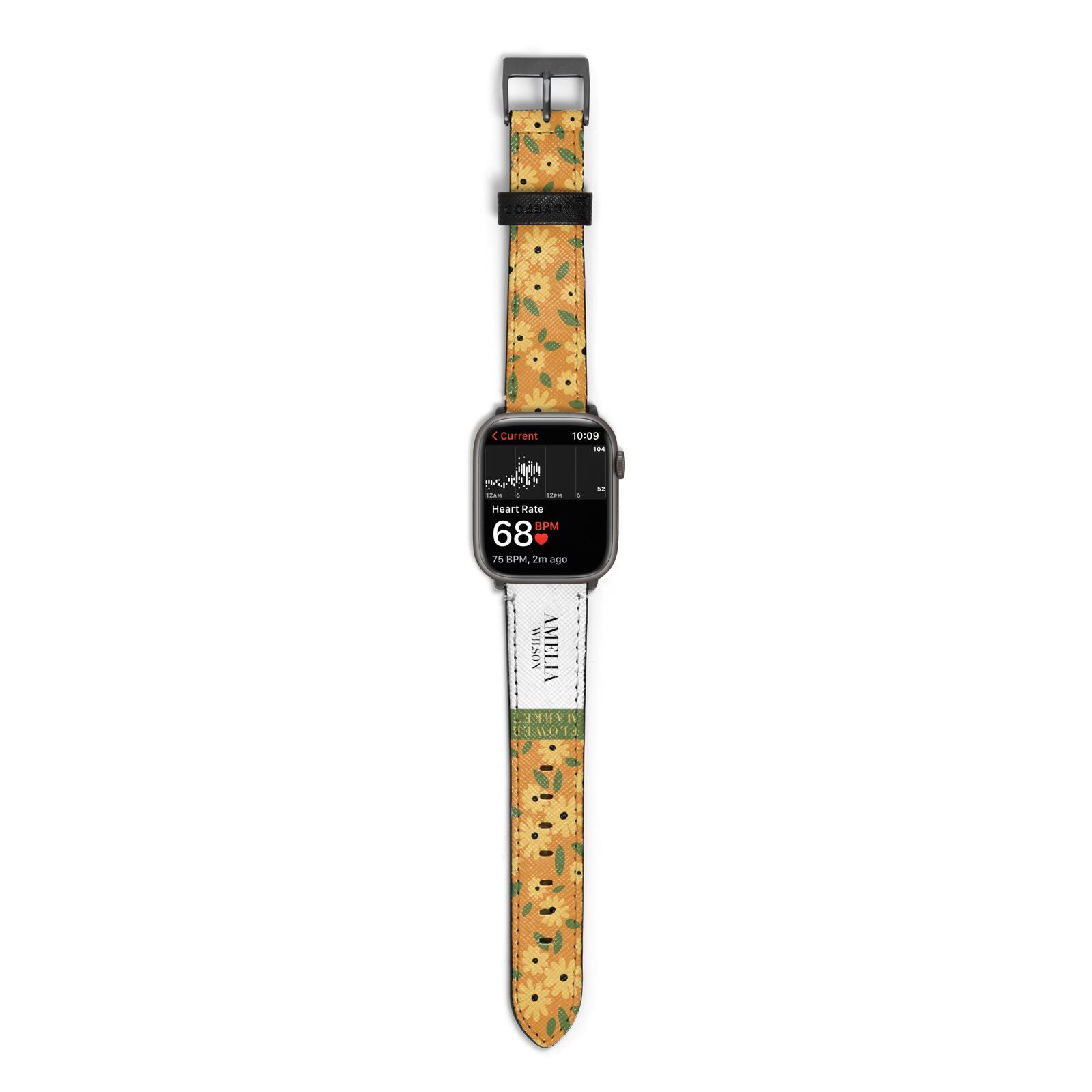 California Flower Market Apple Watch Strap Size 38mm with Space Grey Hardware