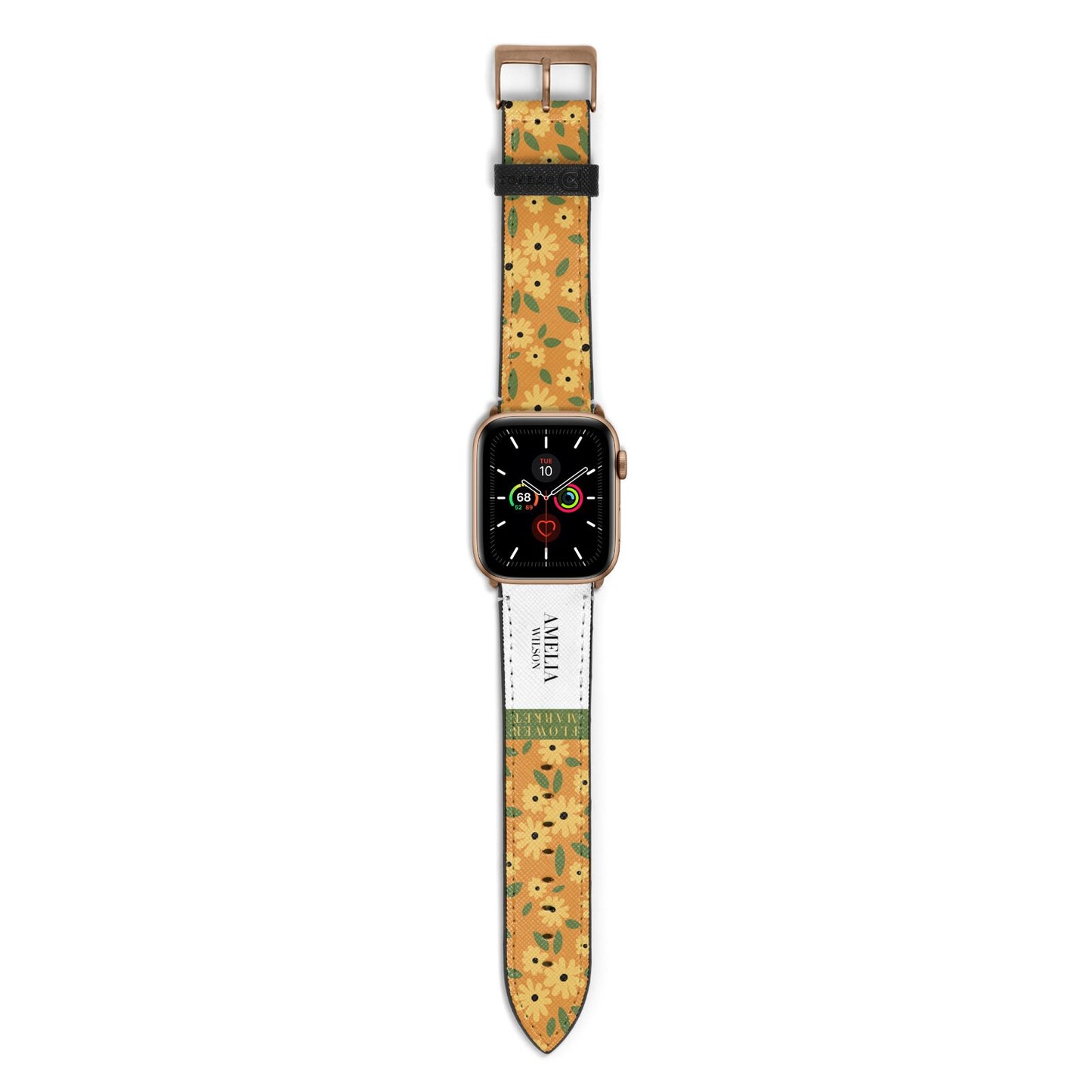 California Flower Market Apple Watch Strap with Gold Hardware