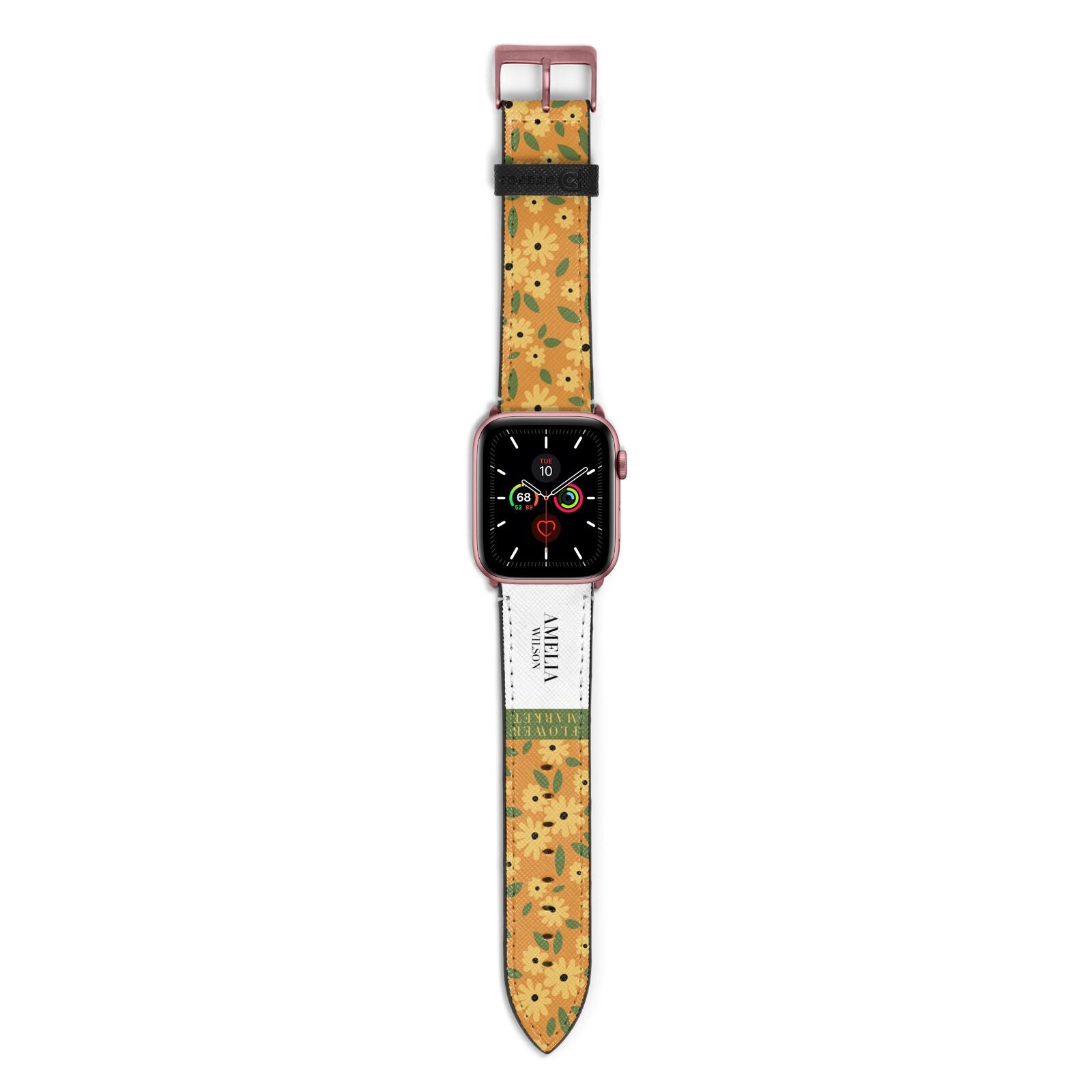 California Flower Market Apple Watch Strap with Rose Gold Hardware