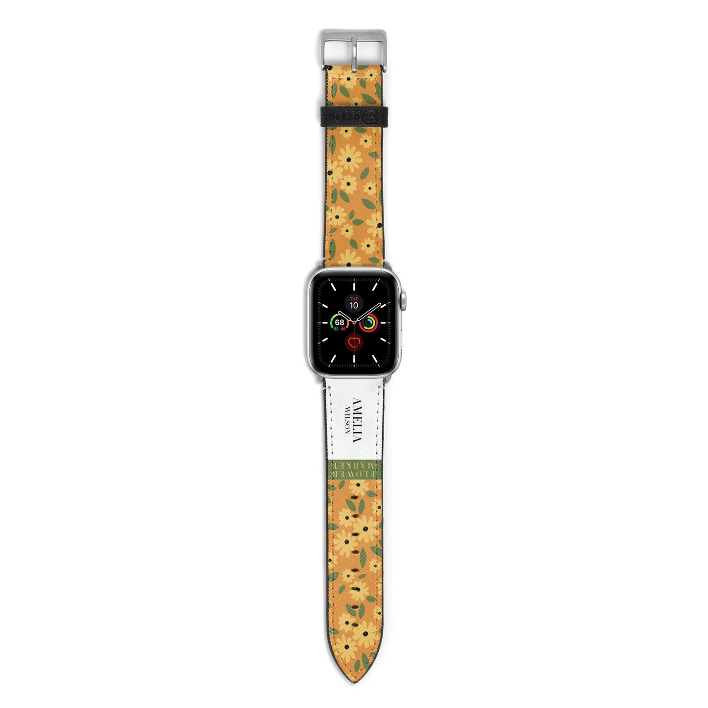 California Flower Market Apple Watch Strap with Silver Hardware