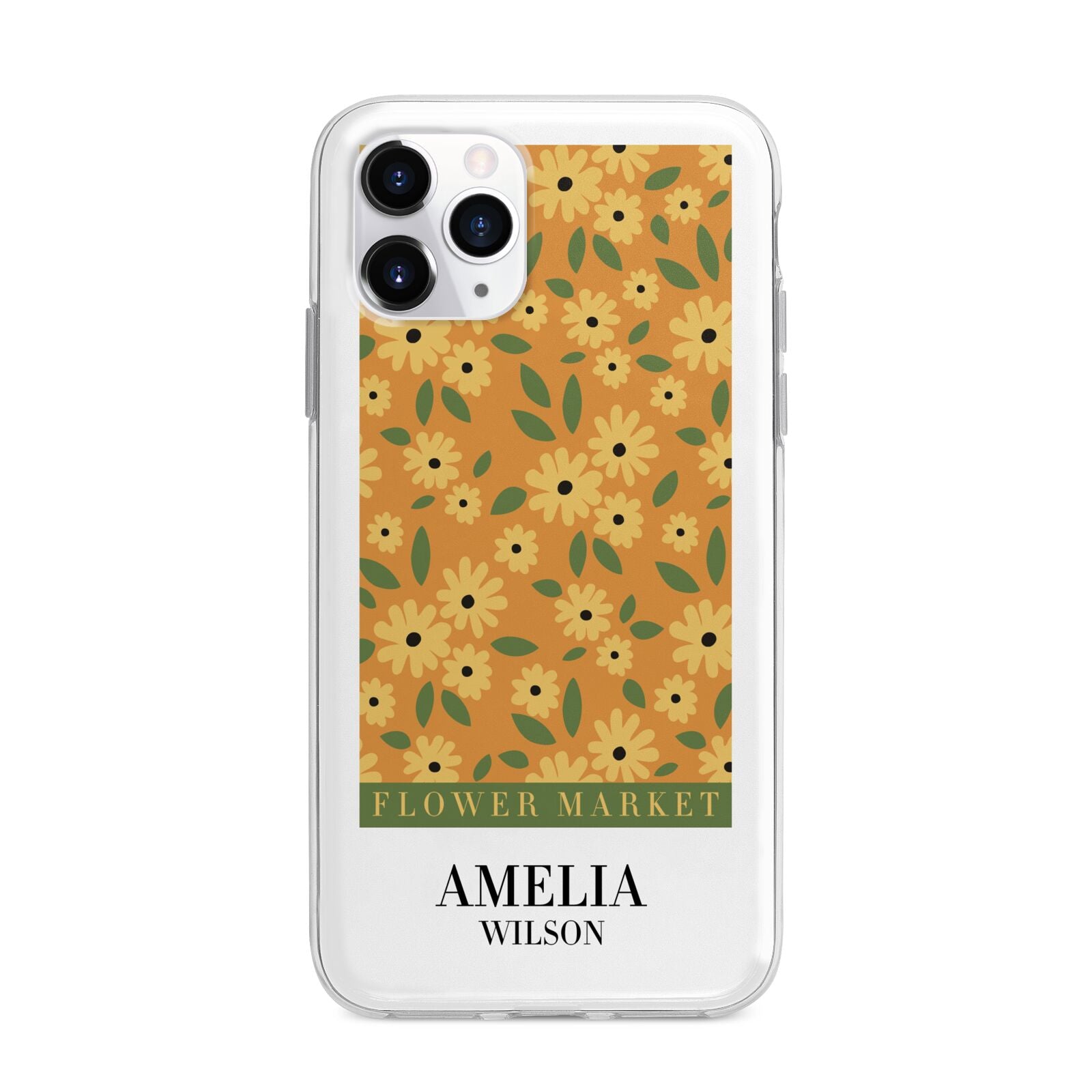 California Flower Market Apple iPhone 11 Pro in Silver with Bumper Case