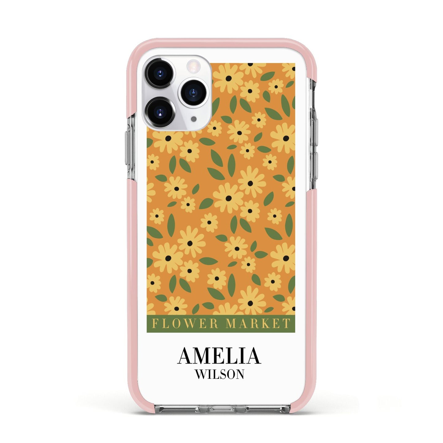 California Flower Market Apple iPhone 11 Pro in Silver with Pink Impact Case