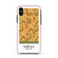 California Flower Market Apple iPhone Xs Impact Case Pink Edge on Black Phone