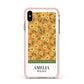 California Flower Market Apple iPhone Xs Max Impact Case Pink Edge on Gold Phone