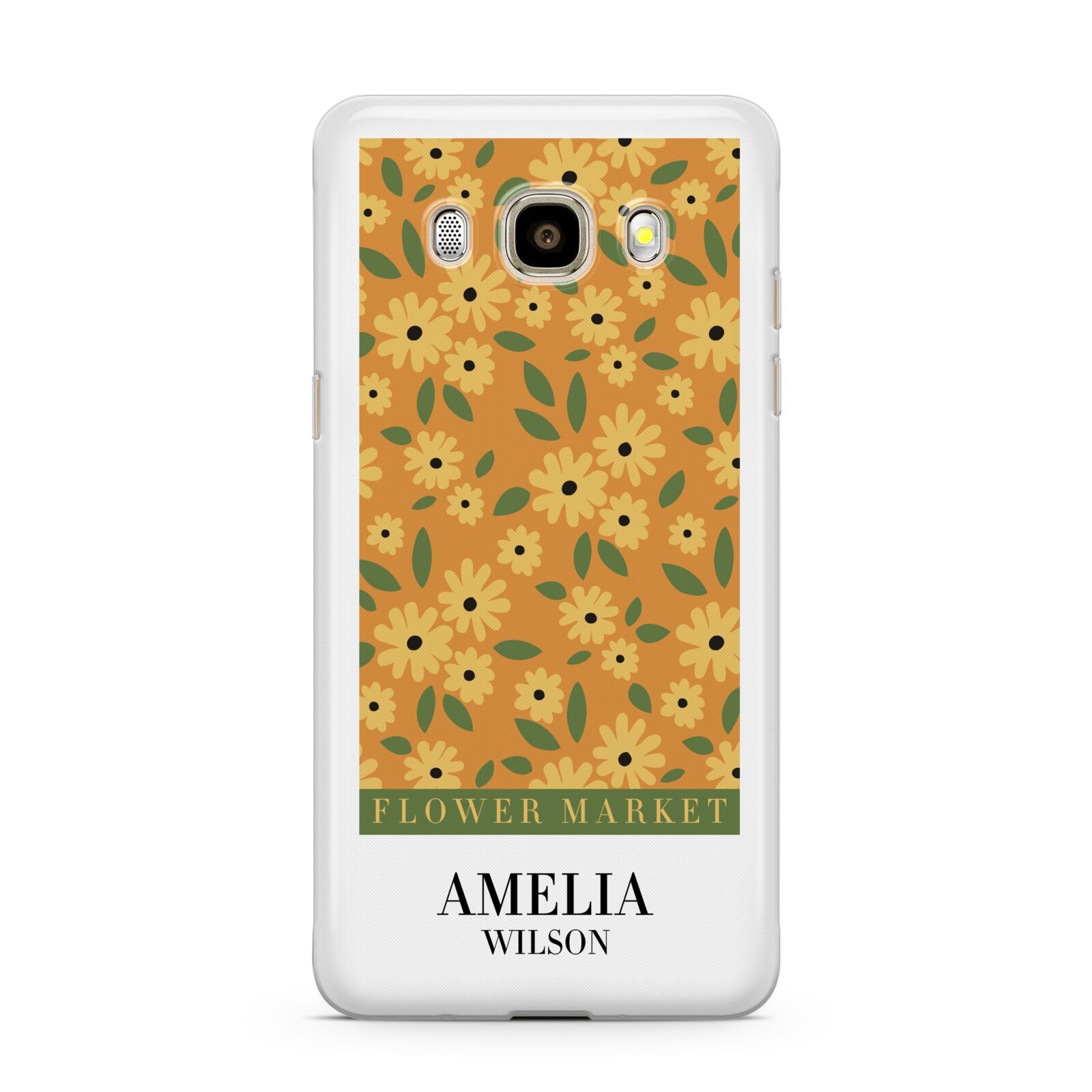 California Flower Market Samsung Galaxy J7 2016 Case on gold phone