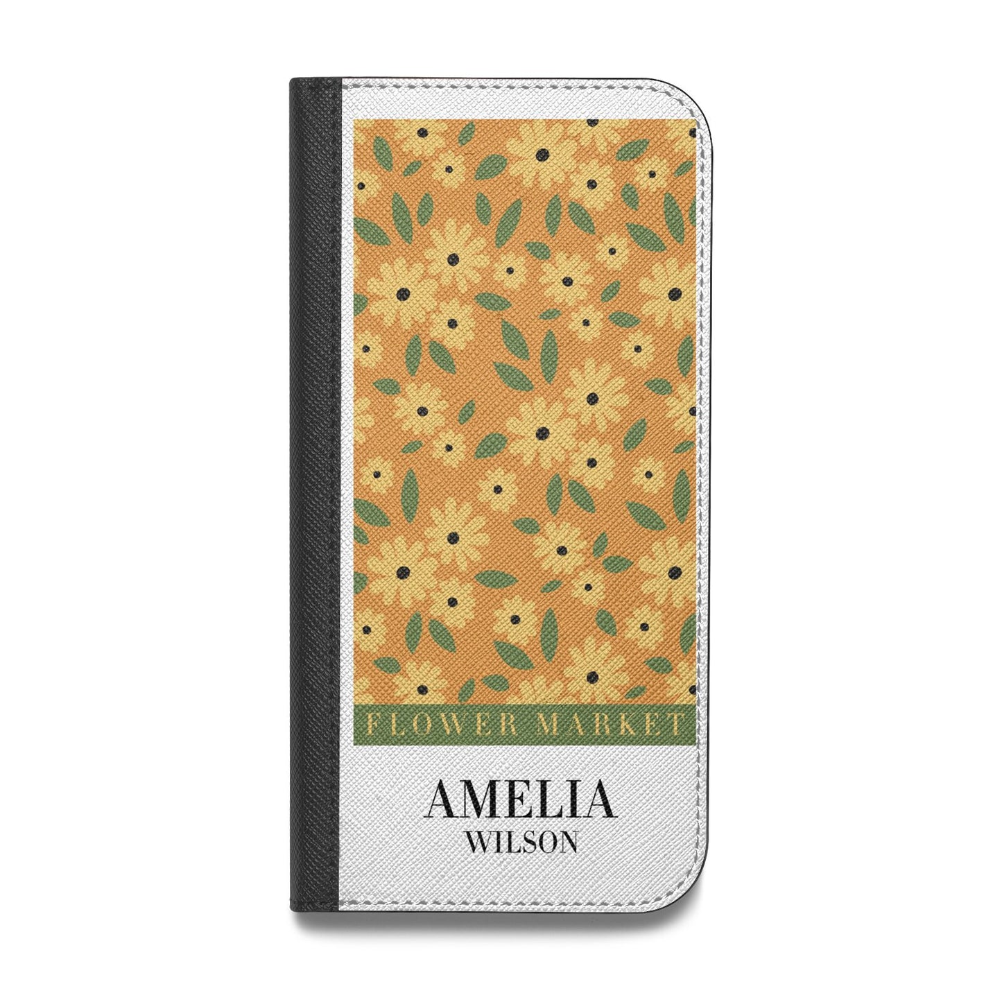 California Flower Market Vegan Leather Flip iPhone Case