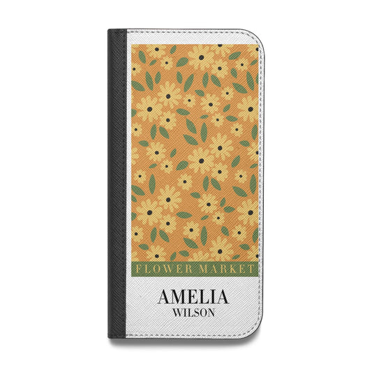 California Flower Market Vegan Leather Flip iPhone Case