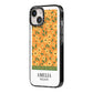 California Flower Market iPhone 14 Black Impact Case Side Angle on Silver phone