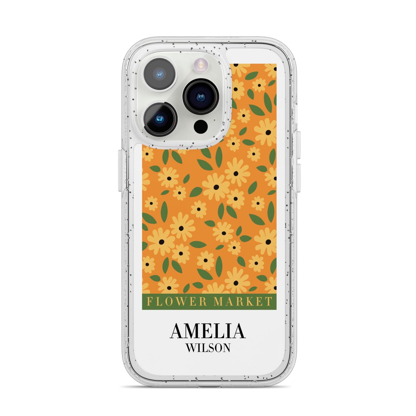 California Flower Market iPhone 14 Pro Glitter Tough Case Silver