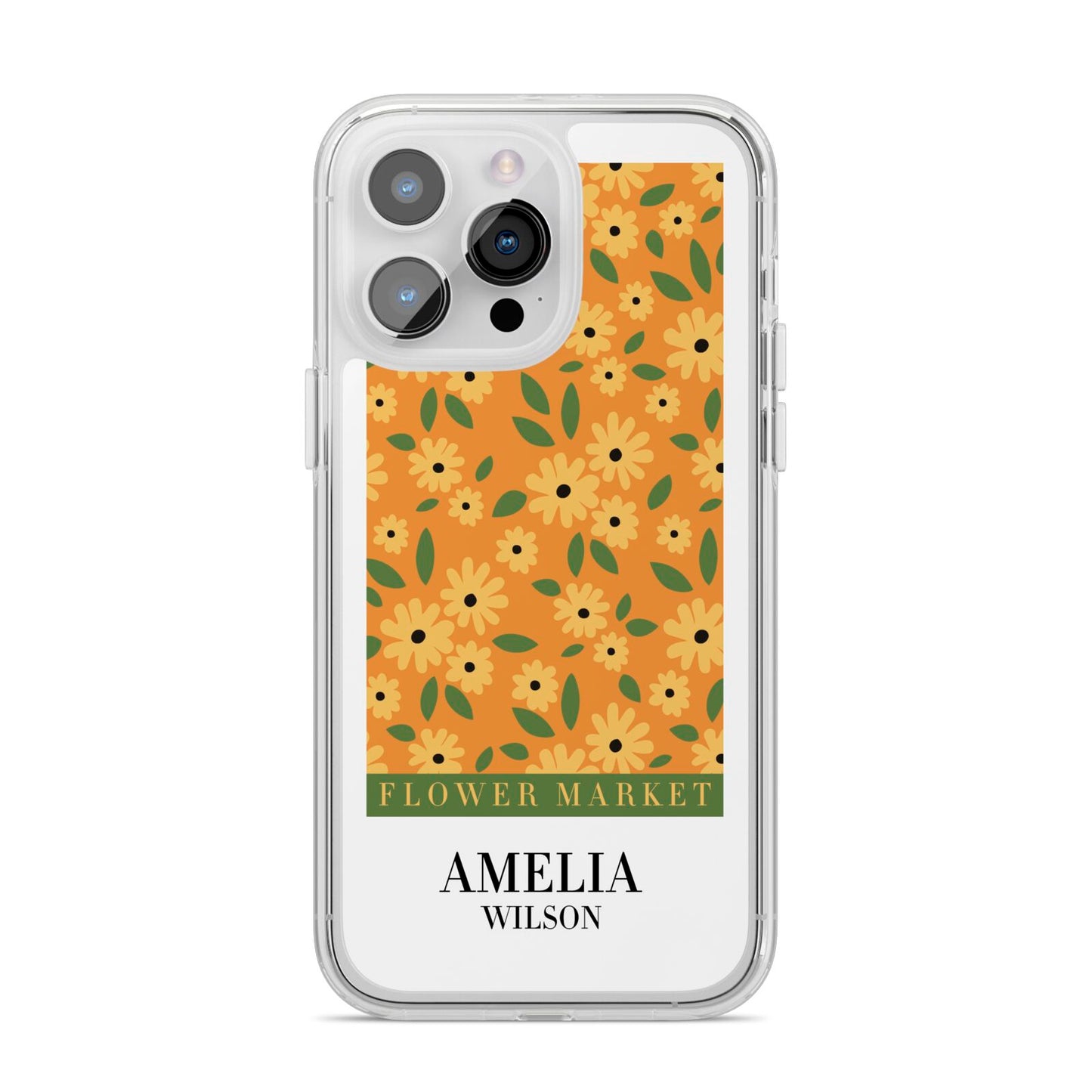 California Flower Market iPhone 14 Pro Max Clear Tough Case Silver