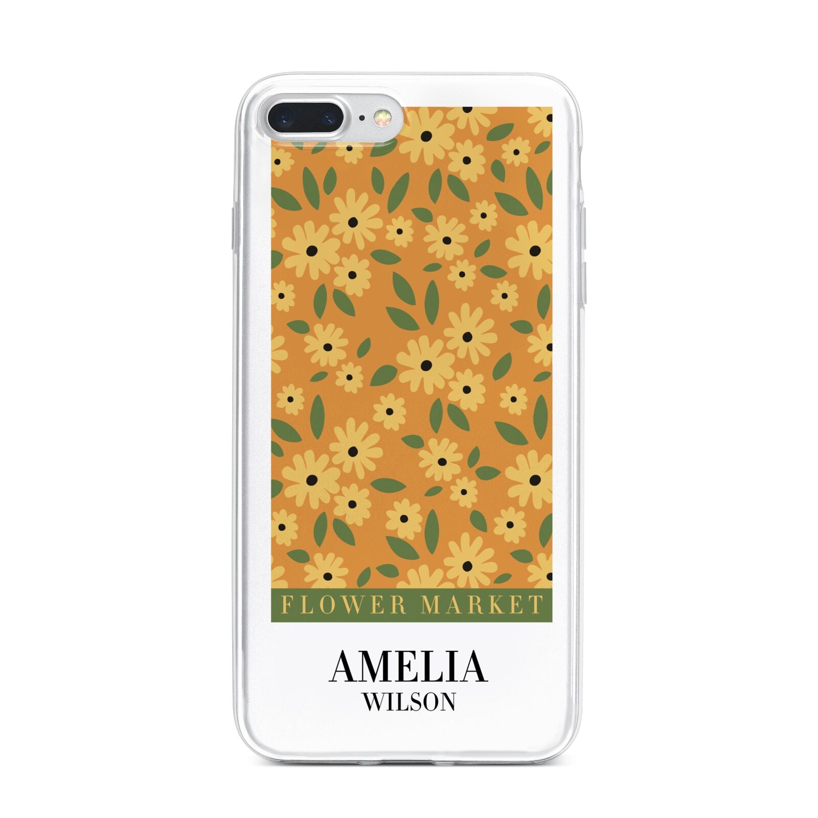 California Flower Market iPhone 7 Plus Bumper Case on Silver iPhone