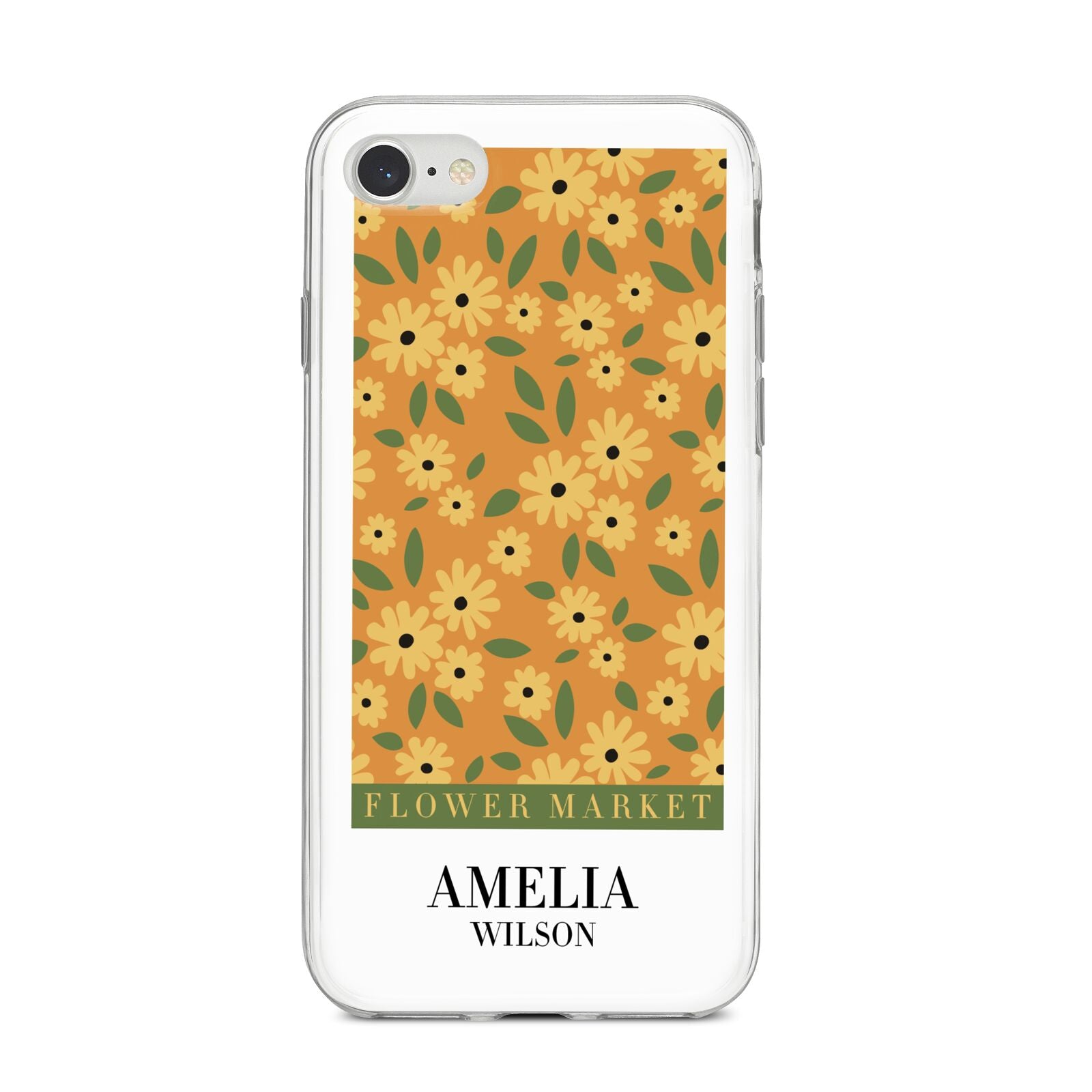 California Flower Market iPhone 8 Bumper Case on Silver iPhone