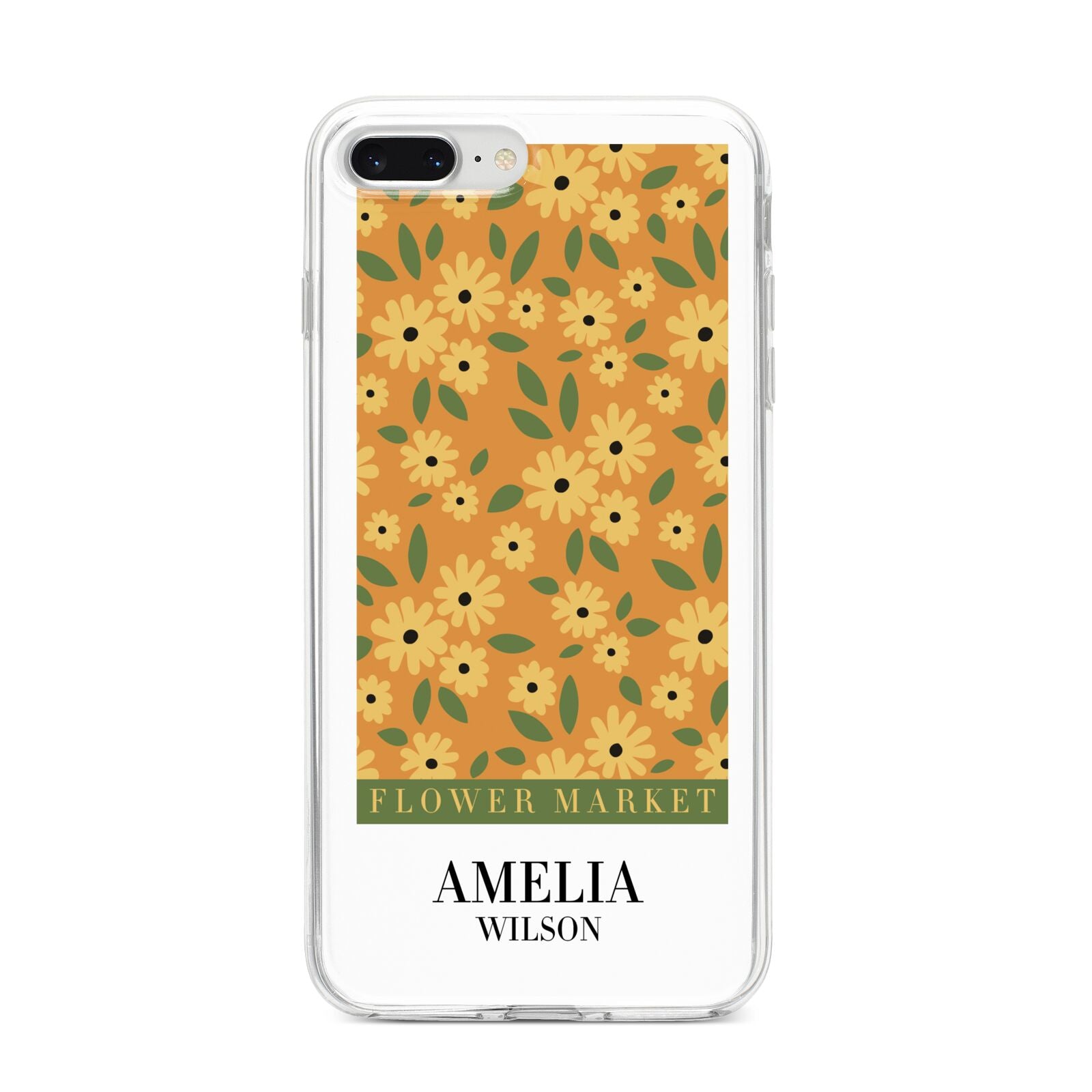 California Flower Market iPhone 8 Plus Bumper Case on Silver iPhone