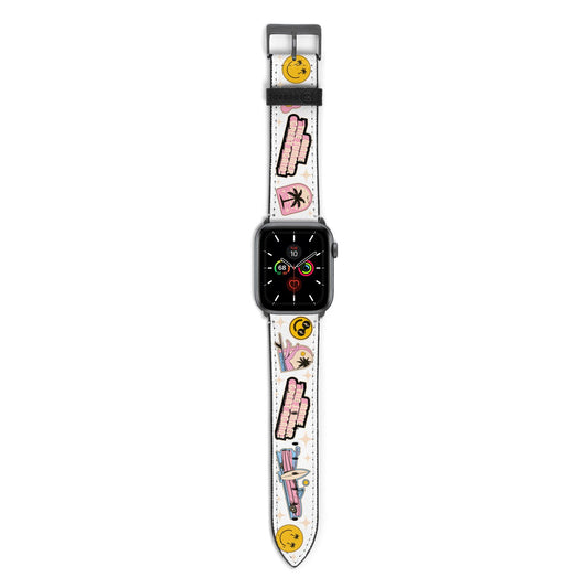 California Girl Sticker Apple Watch Strap with Space Grey Hardware
