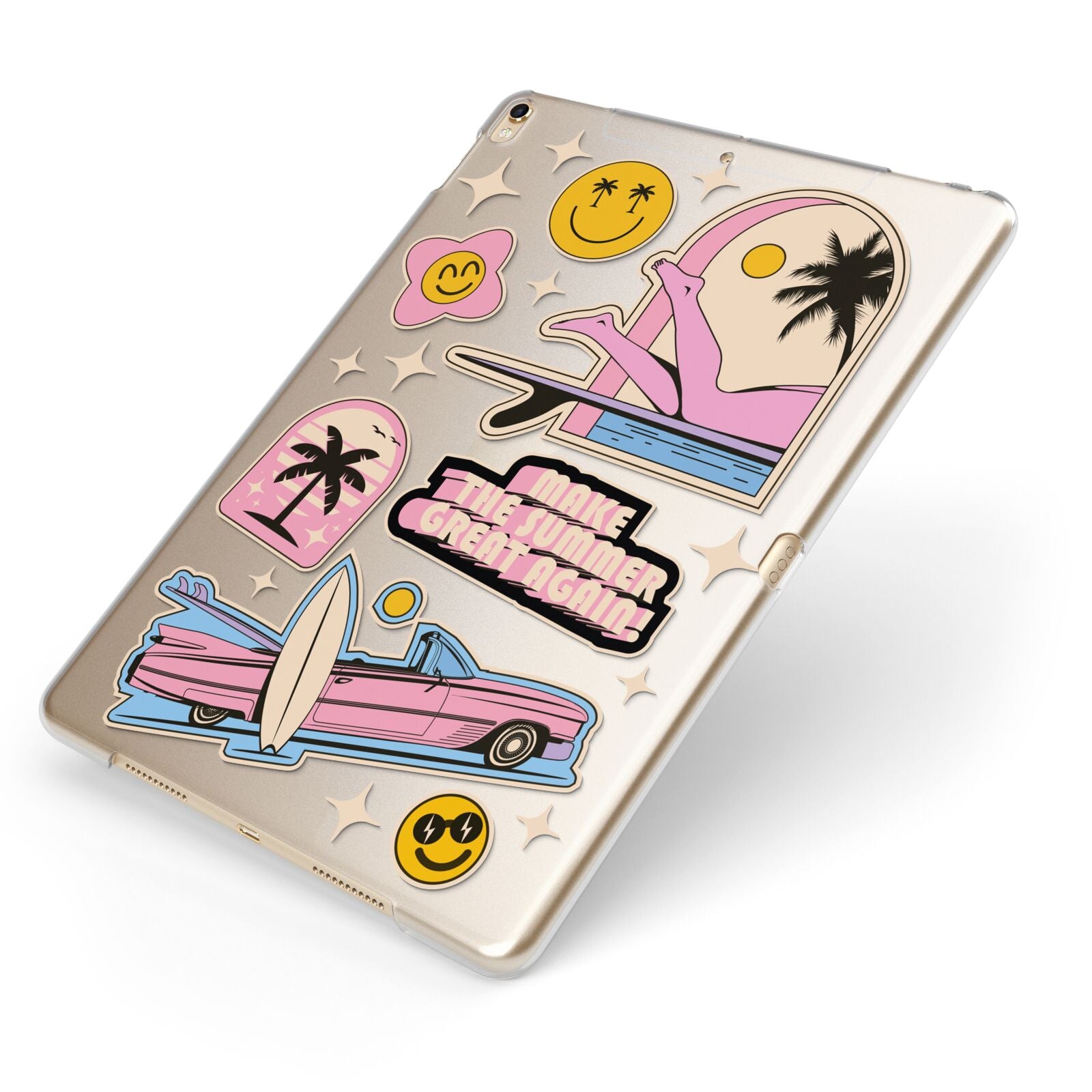 California Girl Sticker Apple iPad Case on Gold iPad Side View