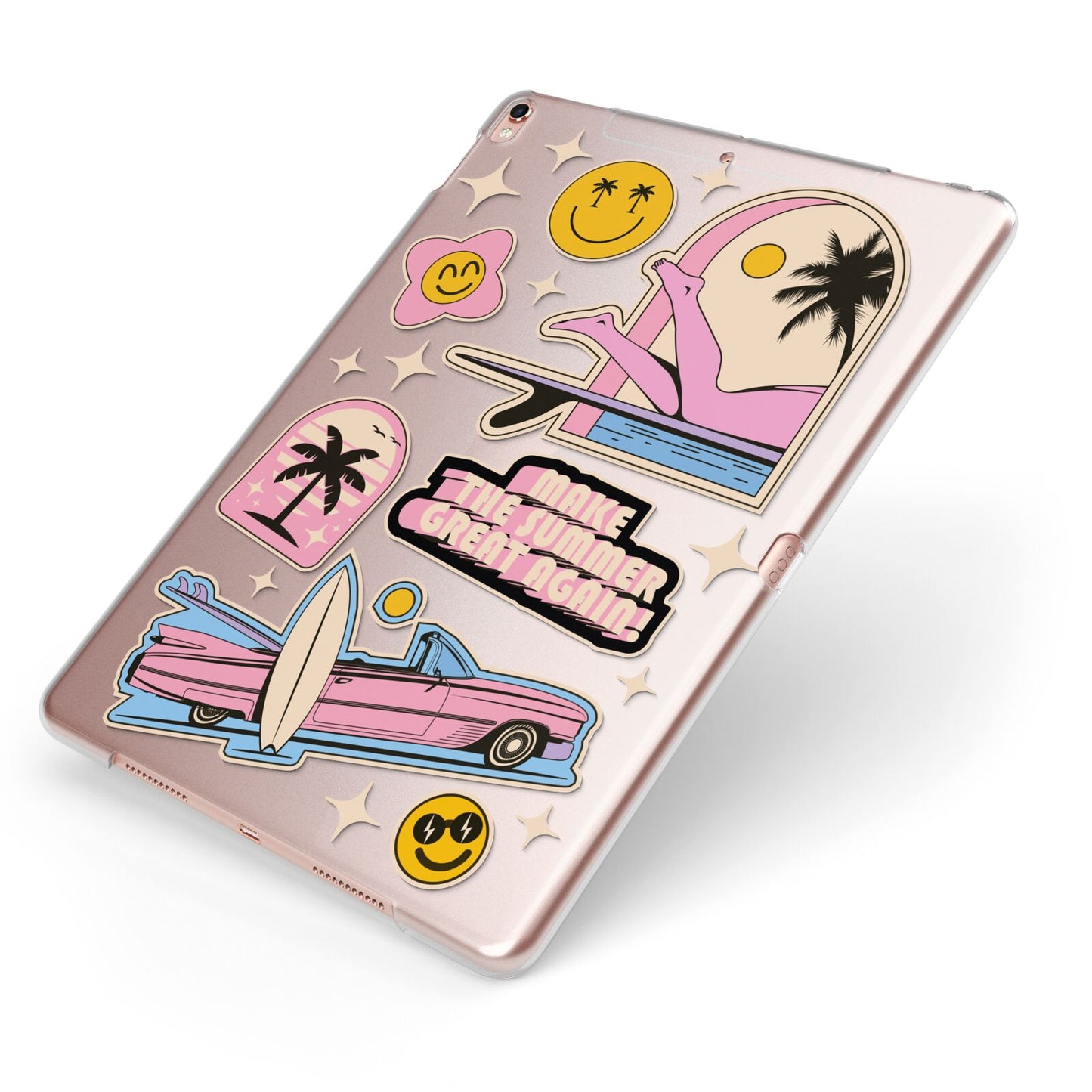 California Girl Sticker Apple iPad Case on Rose Gold iPad Side View