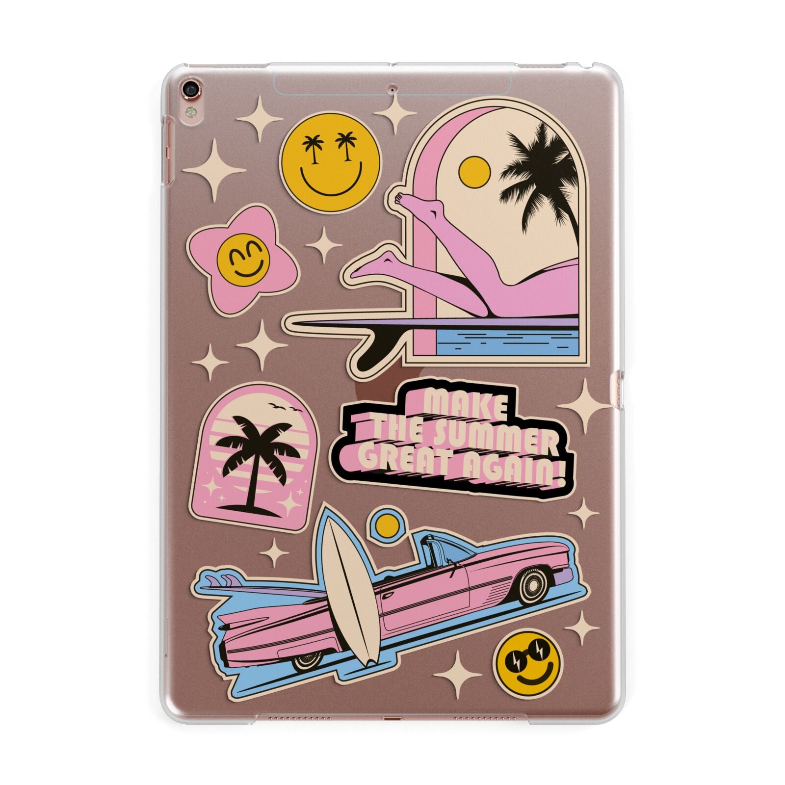 California Girl Sticker Apple iPad Rose Gold Case