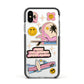 California Girl Sticker Apple iPhone Xs Impact Case Black Edge on Silver Phone